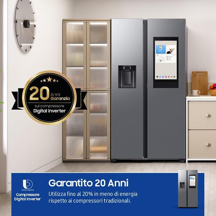 SAMSUNG - Frigorifero side by side RS90F66BETEF Classe E-Inox Spazzolato