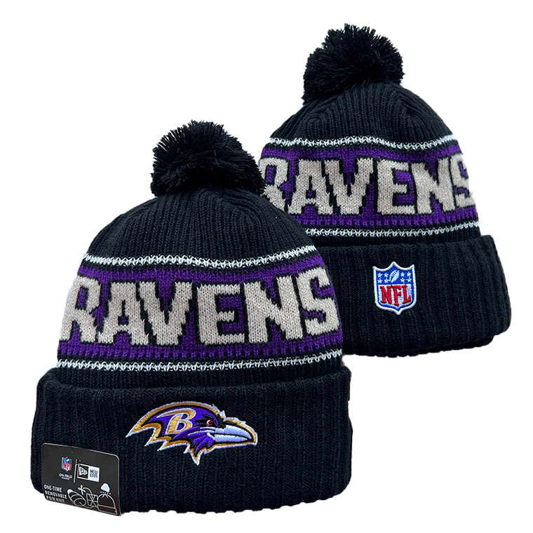 NEW ERA BALTIMORE RAVENS Cuffed Knit Hat with Pom