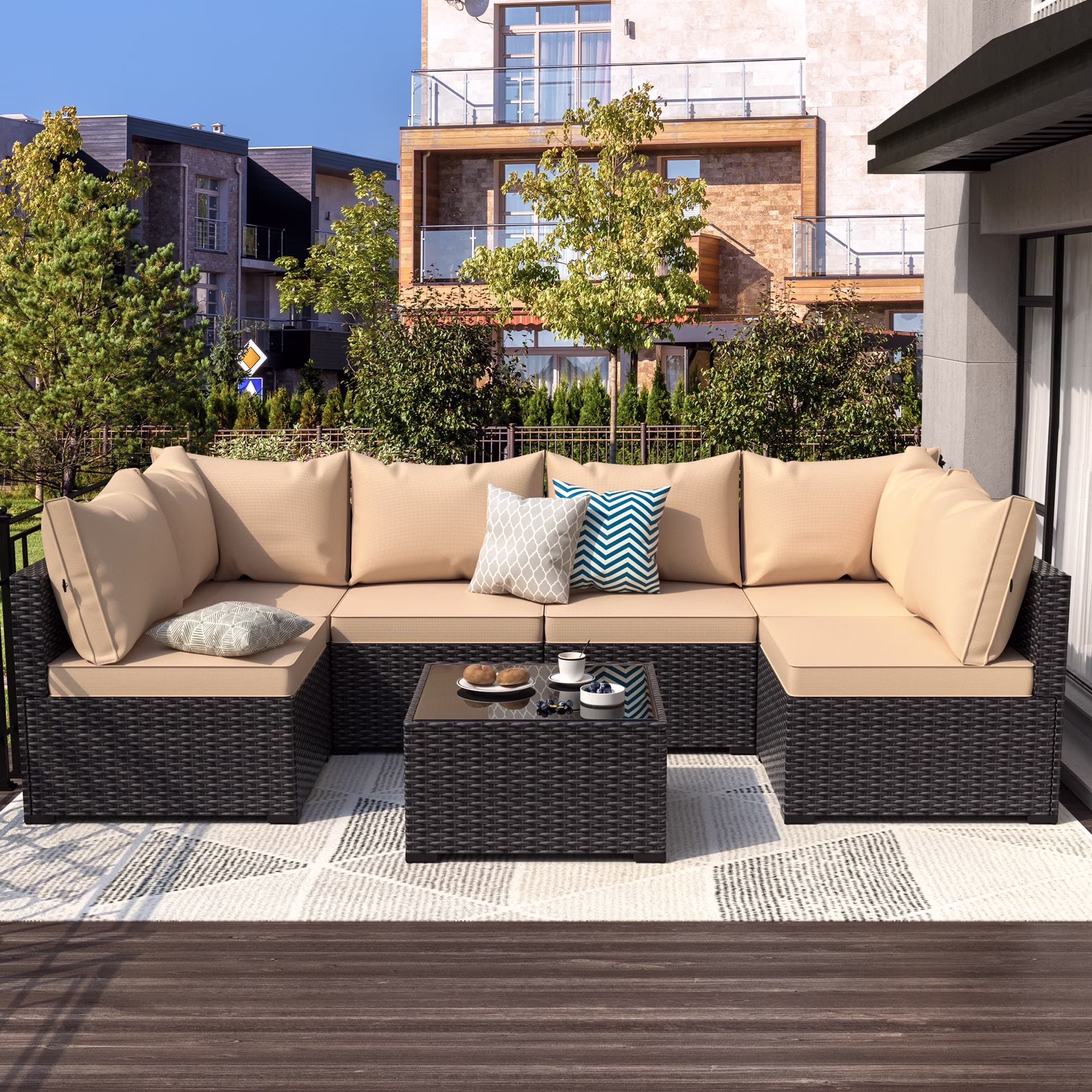 8 Piece Patio Furniture Set with 42