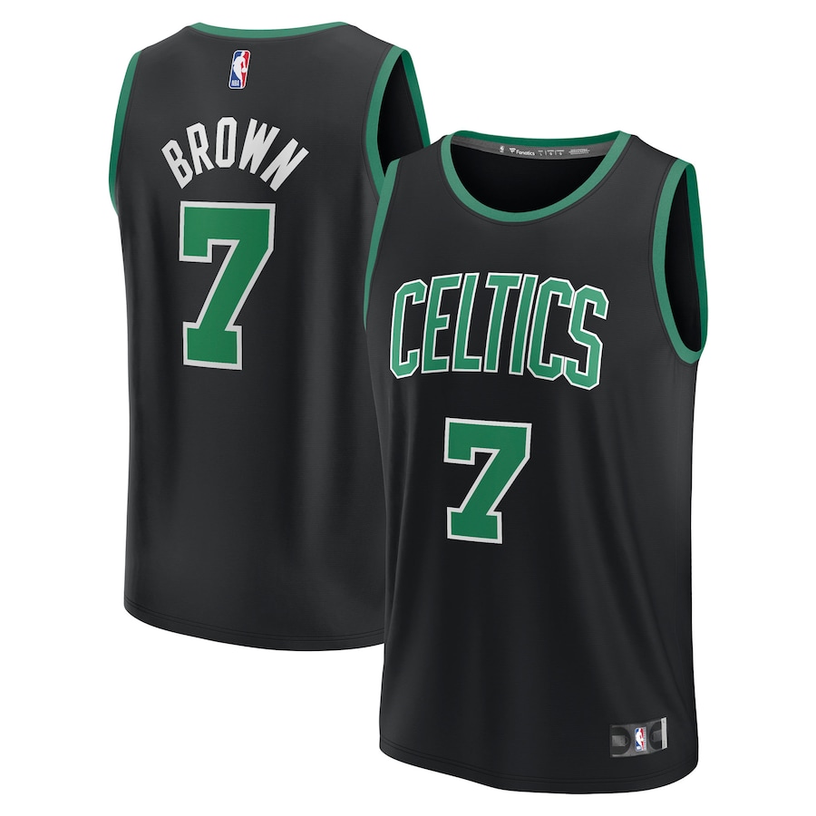 Youth Boston Celtics Jaylen Brown Fanatics Black Fast Break Replica Jersey - Statement Edition