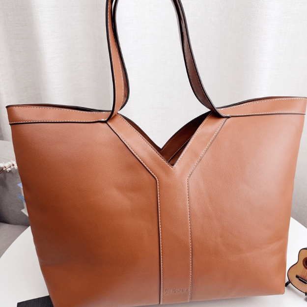 Saint Laurent Y Tote Bag Tan 14.2 Inches 817602AAEC36359