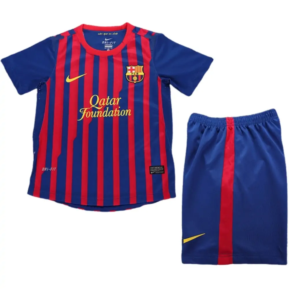 2011-12 Barcelona Home Retro Children's Jersey Set - Fans Edition