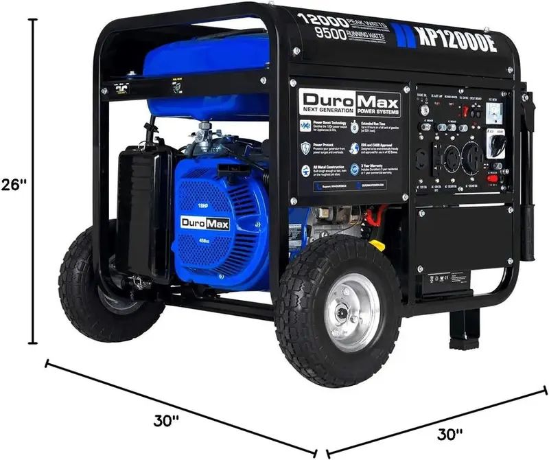 13.000-Watt Dual-Fuel Portable Generator – Gas or Propane Powered. Electric Start. Transfer Switch Ready & RV Compatible