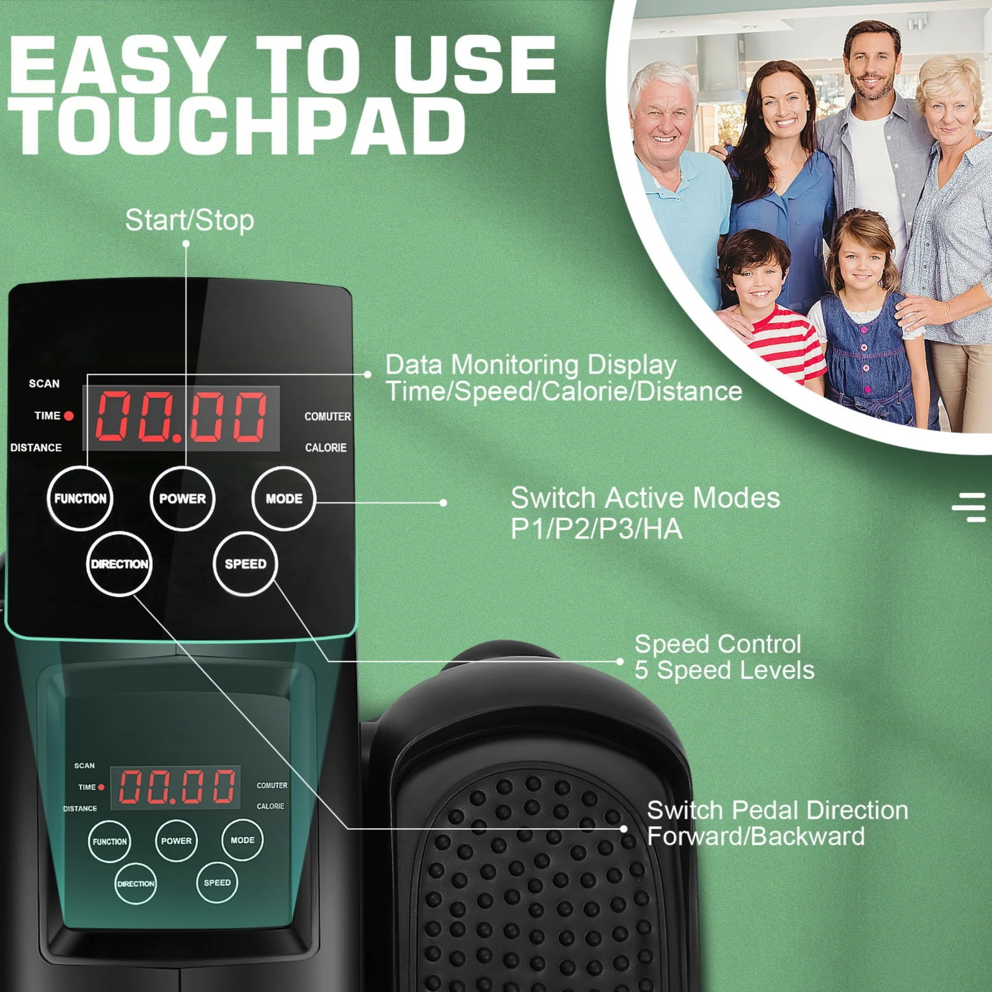 Elliptical Machine, Under Desk Elliptical with Remote Control, Quiet Home Ellipse Exerciser for Seniors
