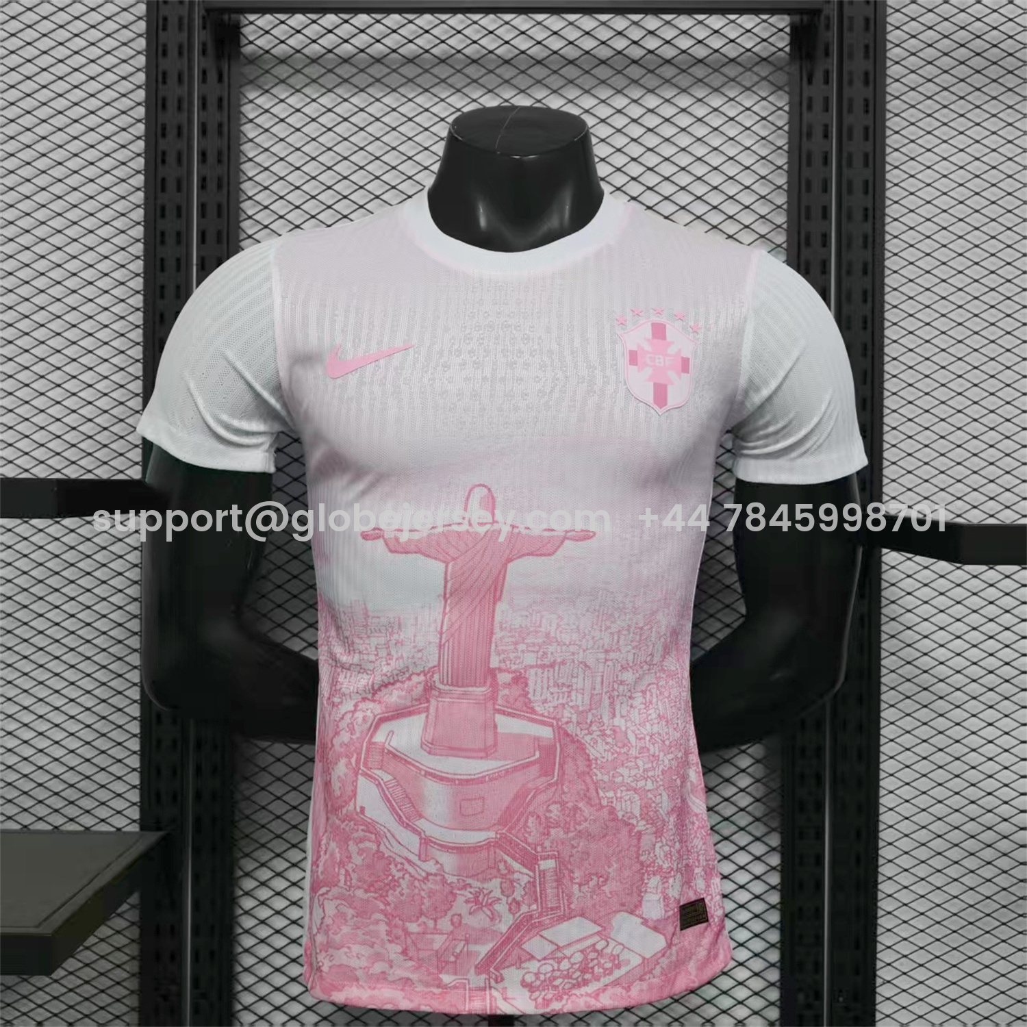 Brazil 25-26 Pink White Jesus Statue Special Jersey - Player Version