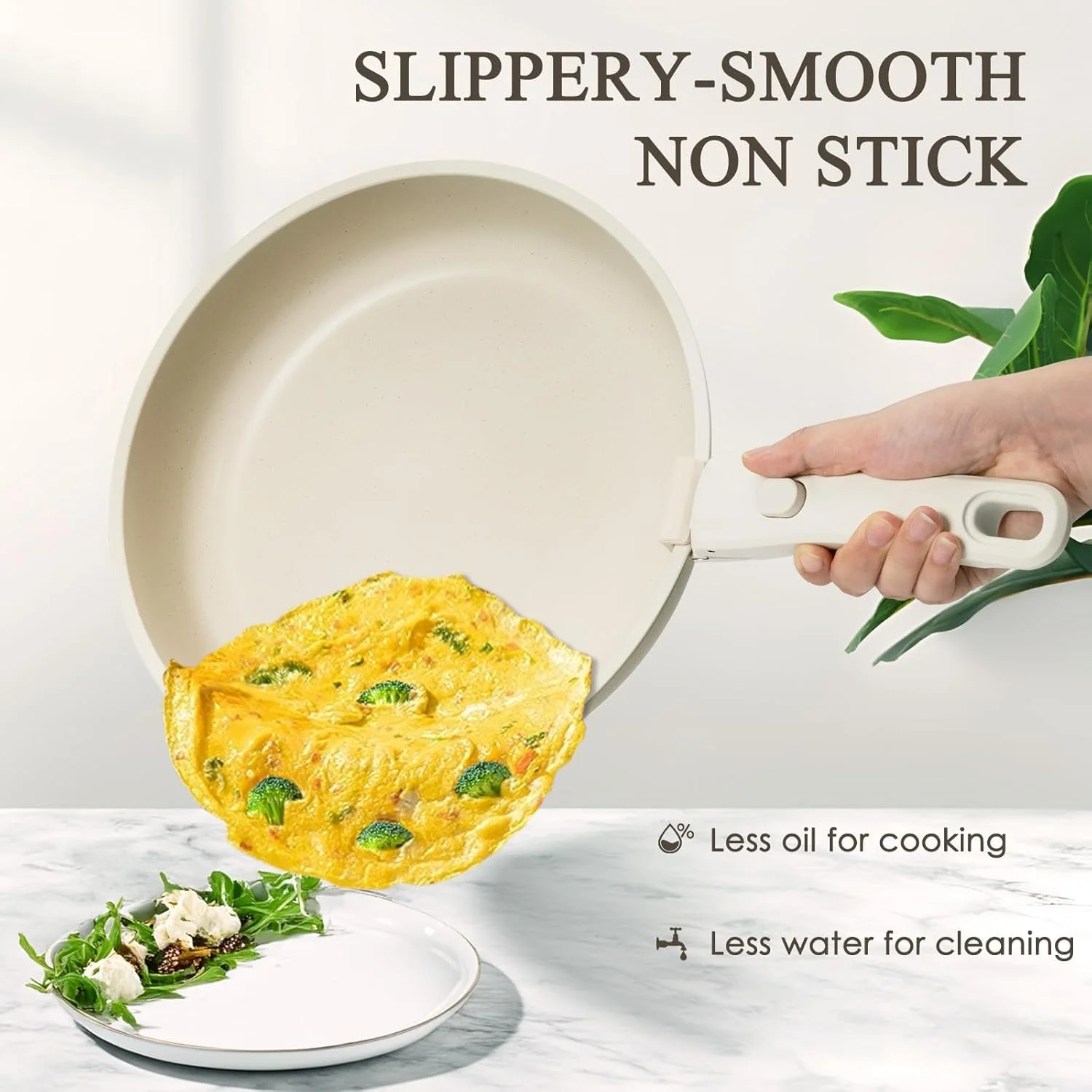 5 Pcs Pots and Pans Set Non Stick - Detachable Handle Cookware Set, Induction Nonstick Kitchen RV Cooking Set Removable Handle - Dishwasher �?Oven Safe ＆Heat Evenly for Better Cooking