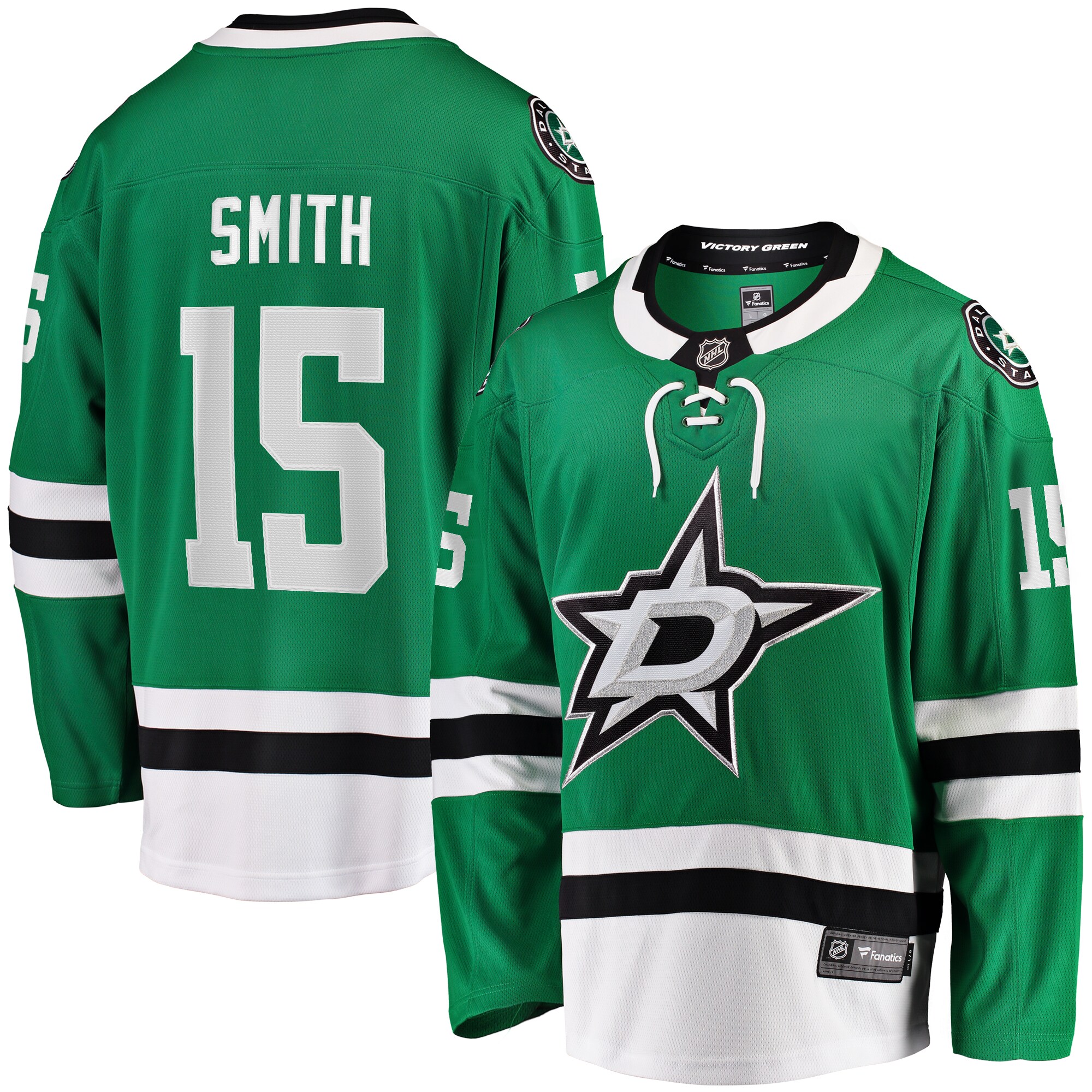 Craig Smith Dallas Stars Fanatics Home Breakaway Jersey – Kelly Green