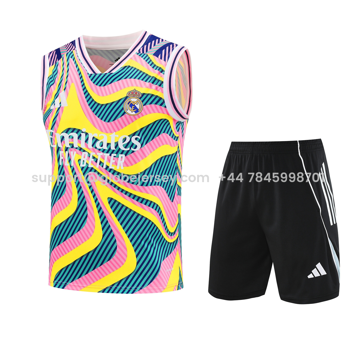 Real Madrid 25-26 Vest Training Set - Colorful Vest & Black Shorts