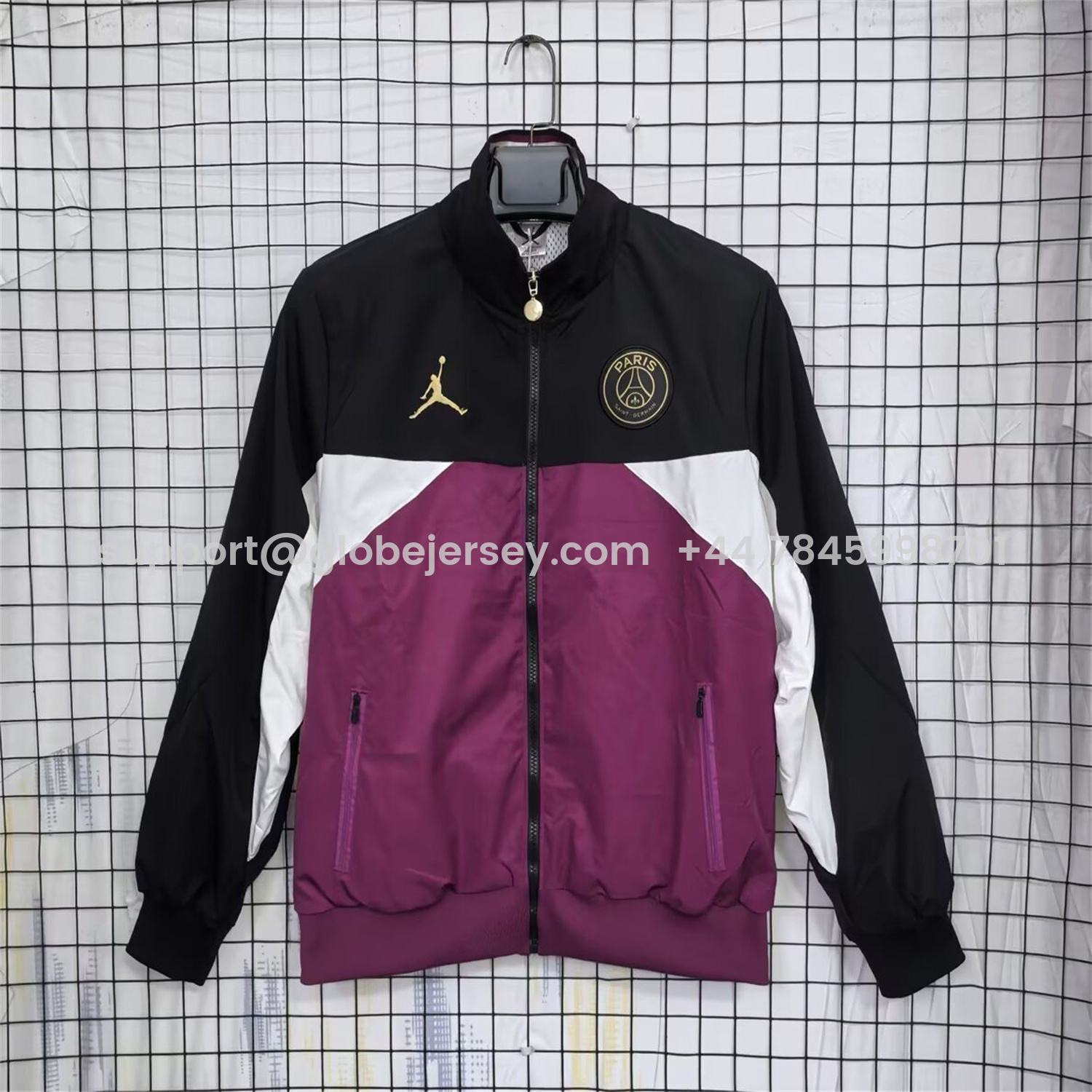 Paris Saint-Germain PSG 25-26 Windbreaker Jacket - Purple And Black