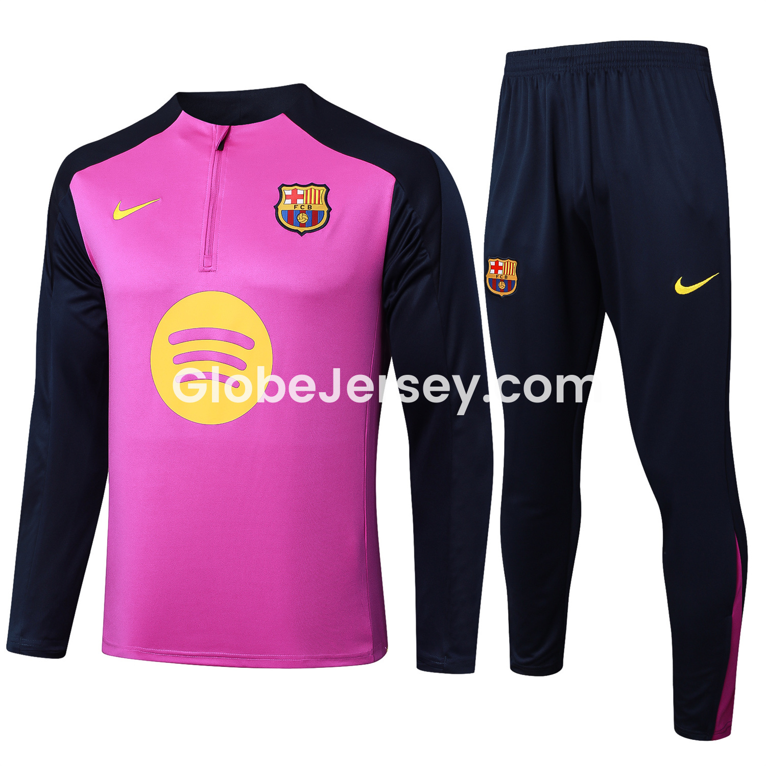 Barcelona 25-26 Long Sleeve Training Set - Purple Top and Deep Blue Pants