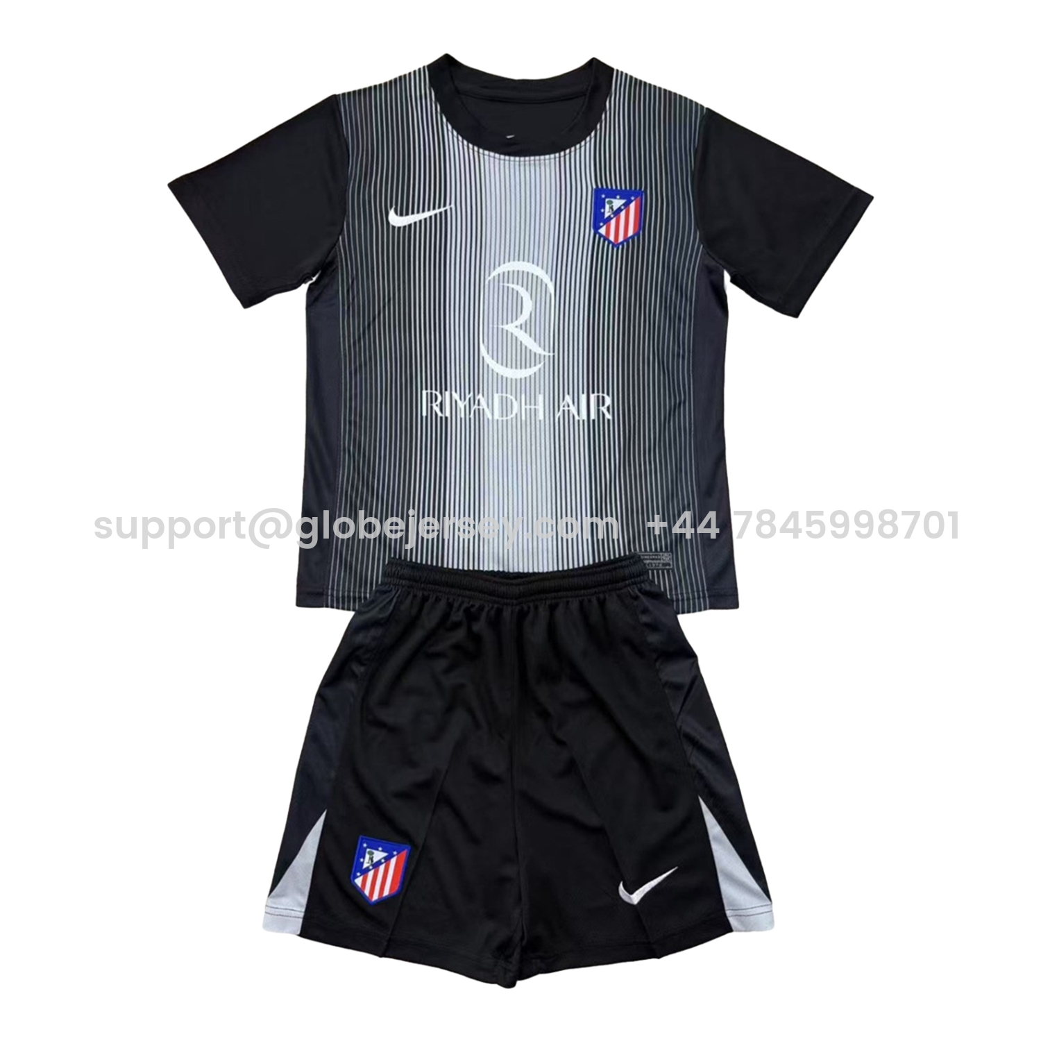 Atletico Madrid 25-26 Black Goalkeeper Men's Adult Jersey Set - Fans Version