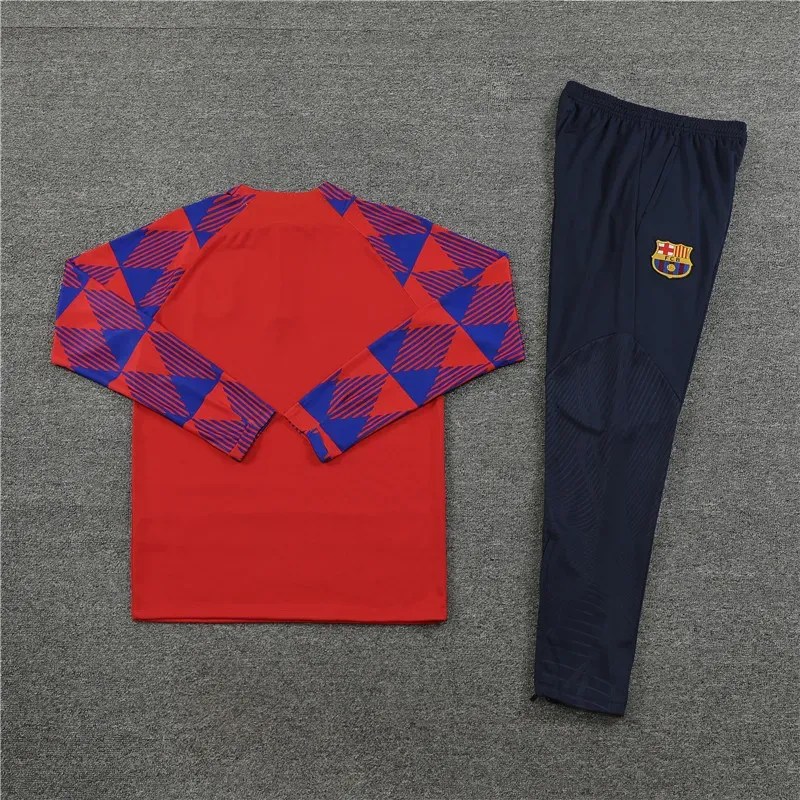 2023/2024 Barcelona Half-Pull Training Suit Red Jersey