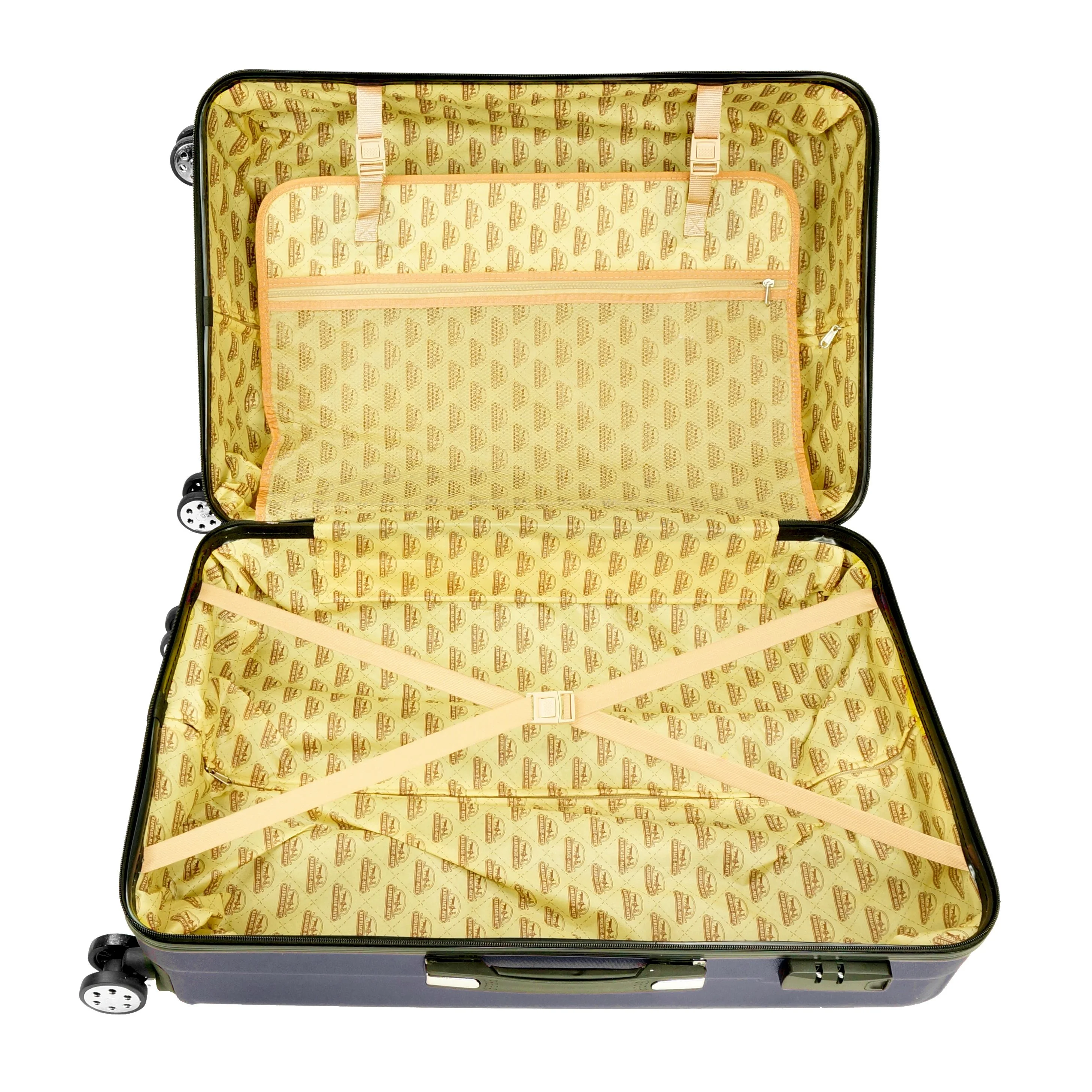 K-Cliffs 3pcs Luggage Set Lightweight Expandable Hard sided ABS Spinner Travel Suitcase  Black