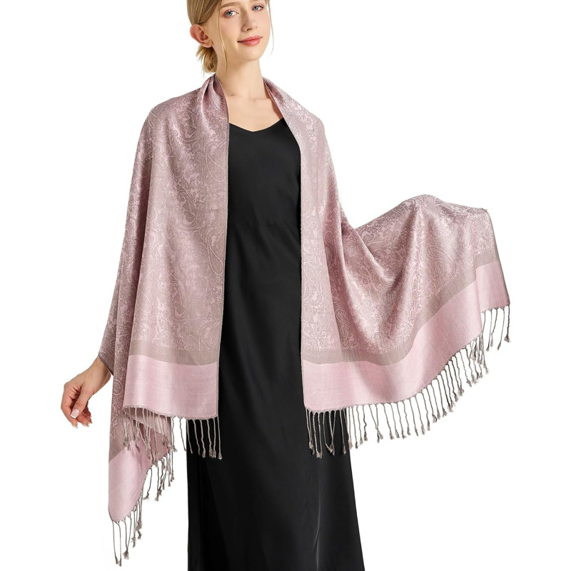 Silky Paisley Pashmina Shawl Scarf-Women's Soft