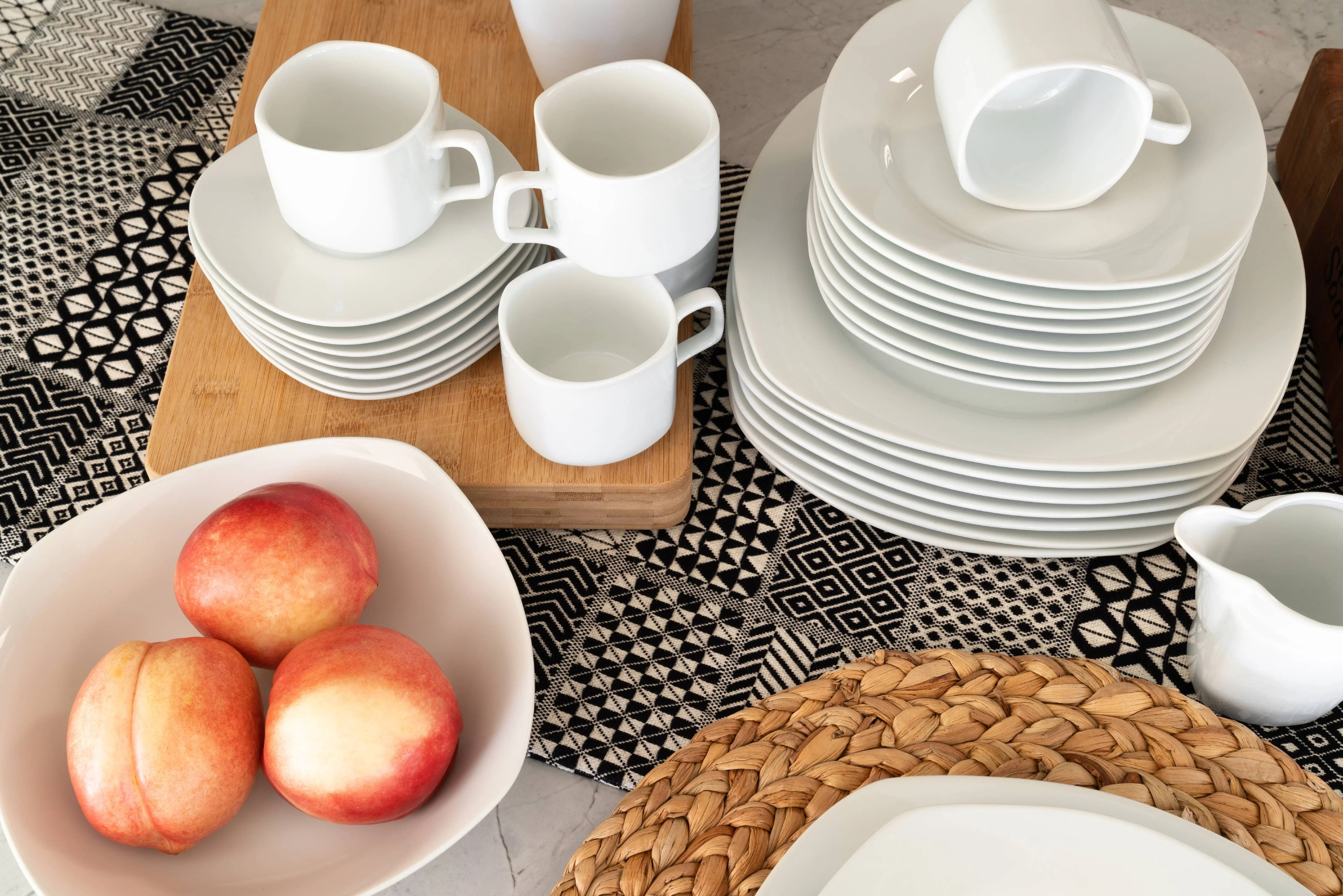 10 Strawberry Street Simply White Square 45-Piece Entertaining Dinnerware Set