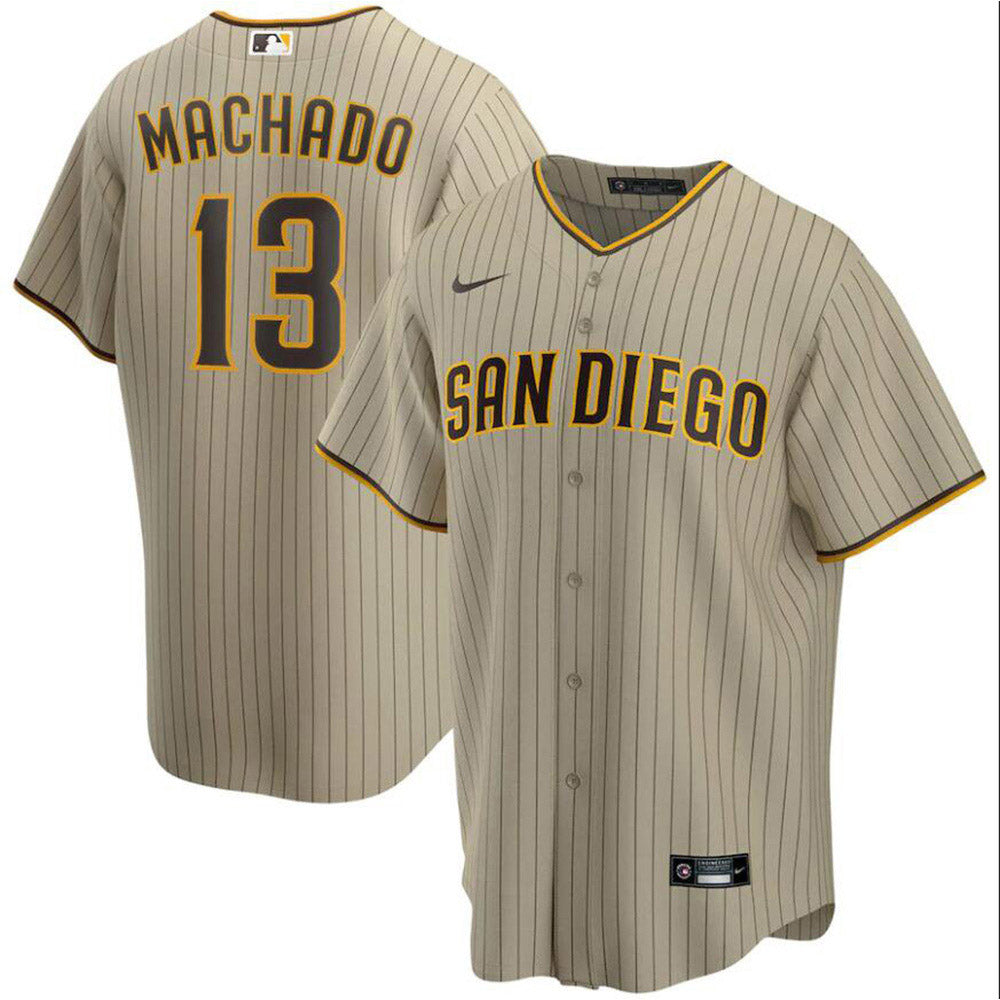 Men's San Diego Padres Manny Machado Alternate Player Jersey - Tan