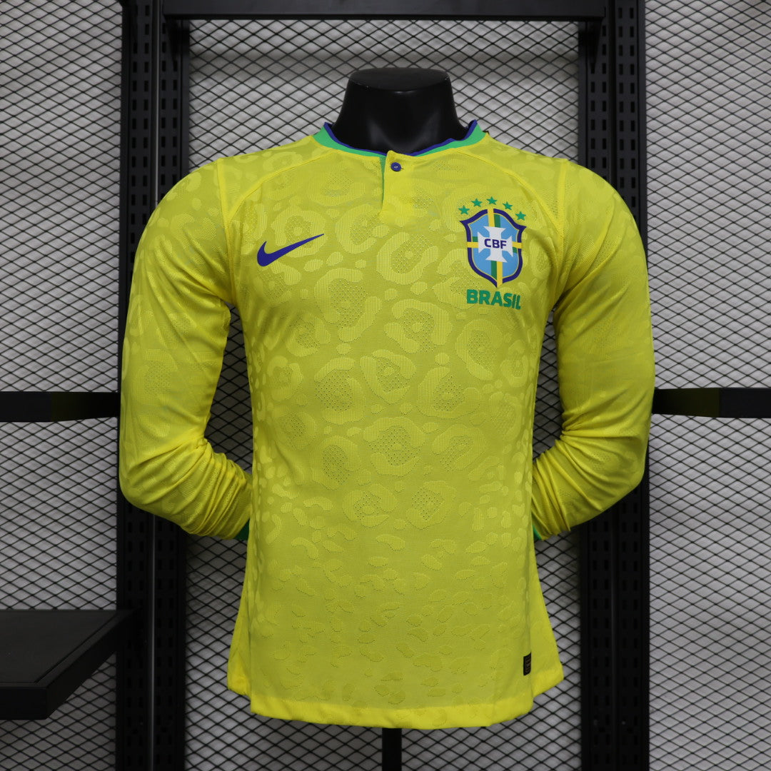 2023/2024 Long Sleeve Player Version Brazil Home Soccer Jersey
