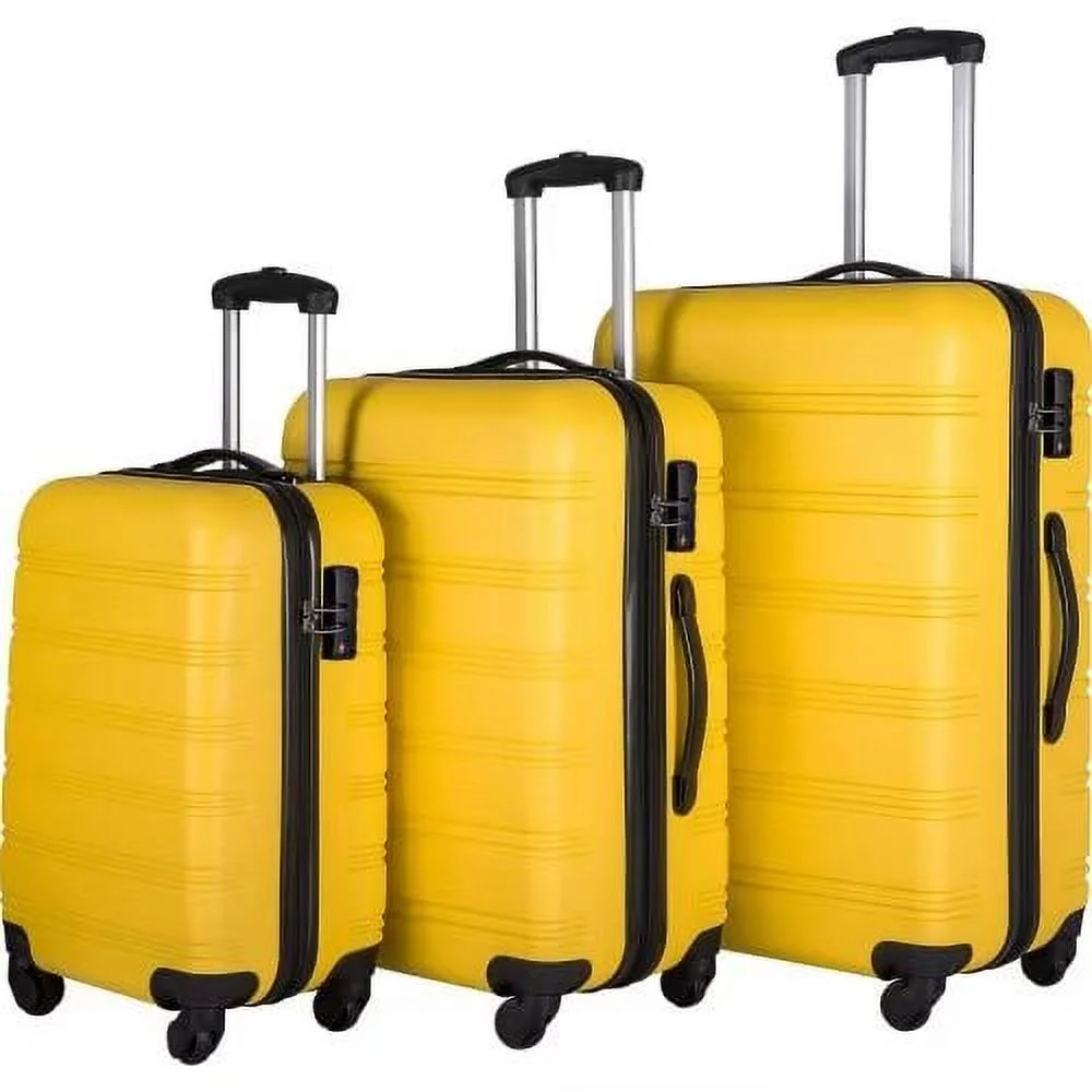 Expandable Suitcase Set of 3 with Double Spinner Wheels, Indestructible PP Material Hard Shell Luggage Sets TSA Lock, Carry on Expandable, Lightweight,20