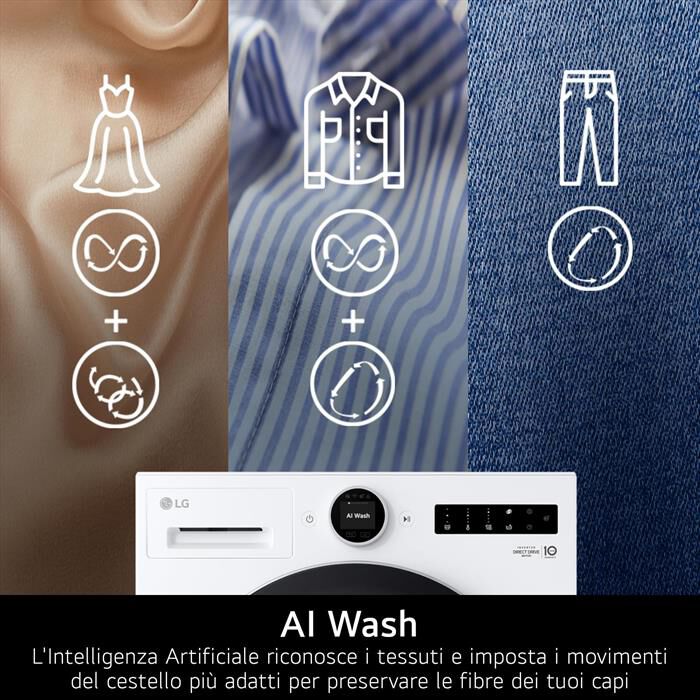 LG - Lavatrice AI DD F4X7009TWB 9 Kg Classe A-Ivory White
