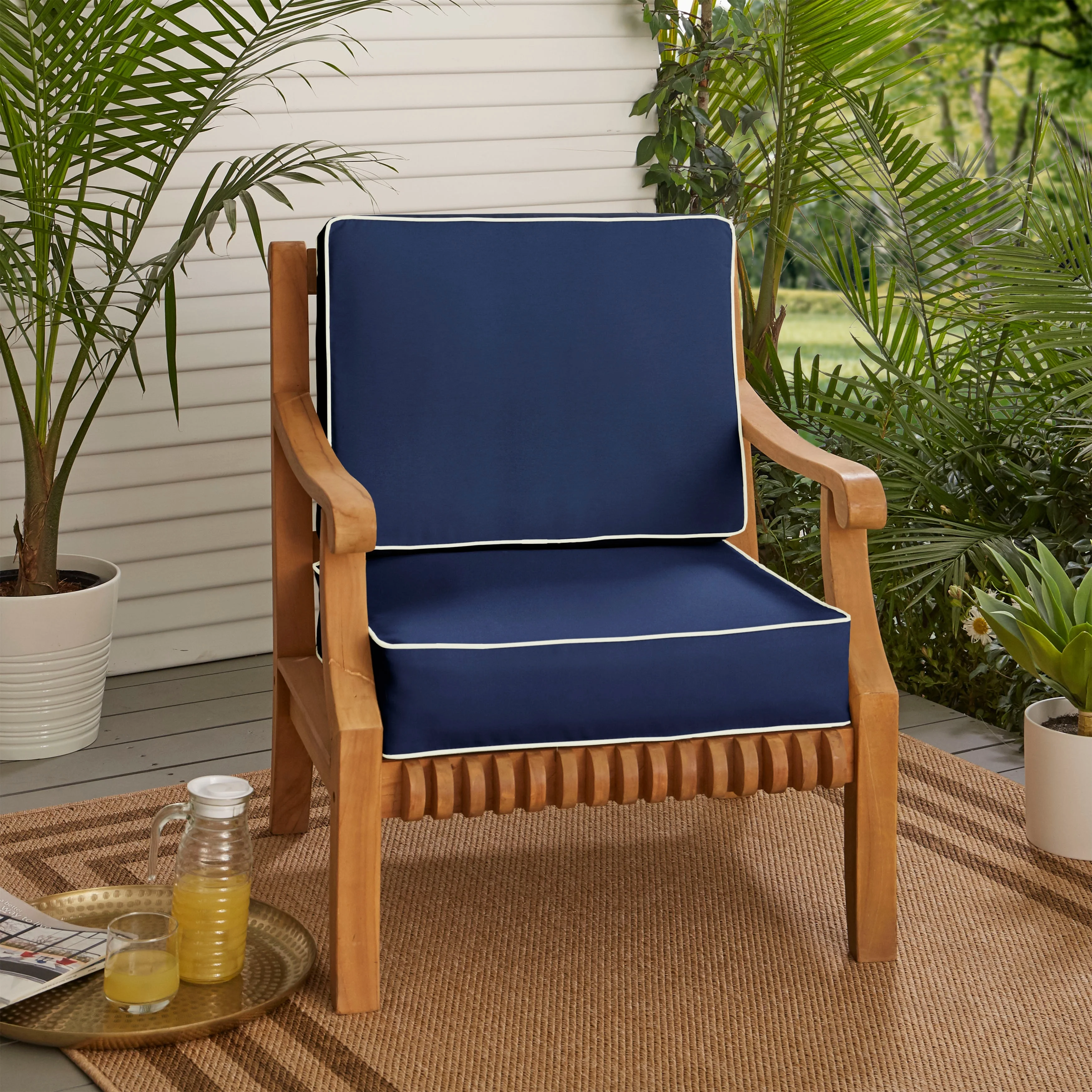 Mozaic Company Sunbrella Indoor/ Outdoor Corded Chair Cushion Set - 22