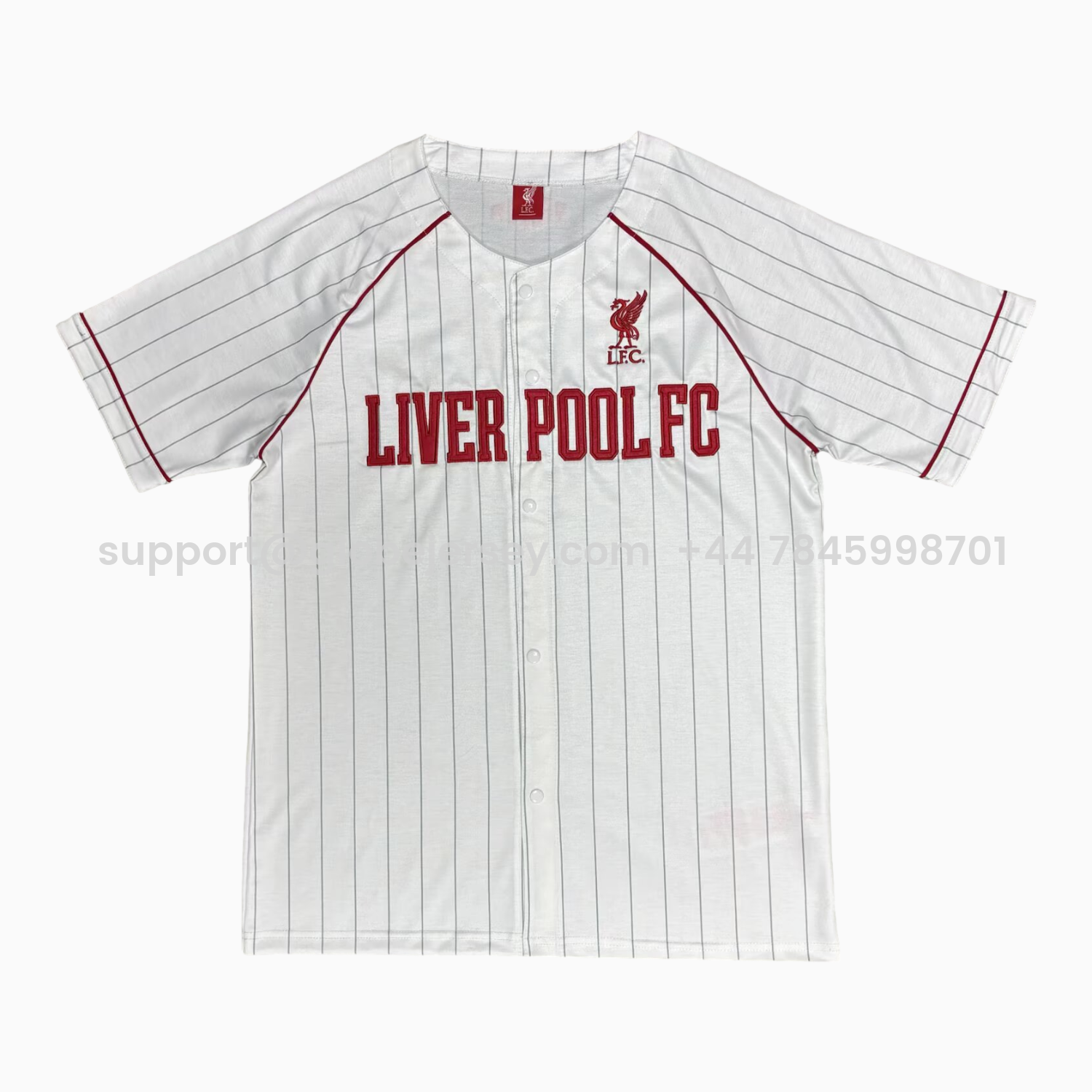 Liver.pool 25-26 White With Red Lines Baseball Jerseyll Jersey