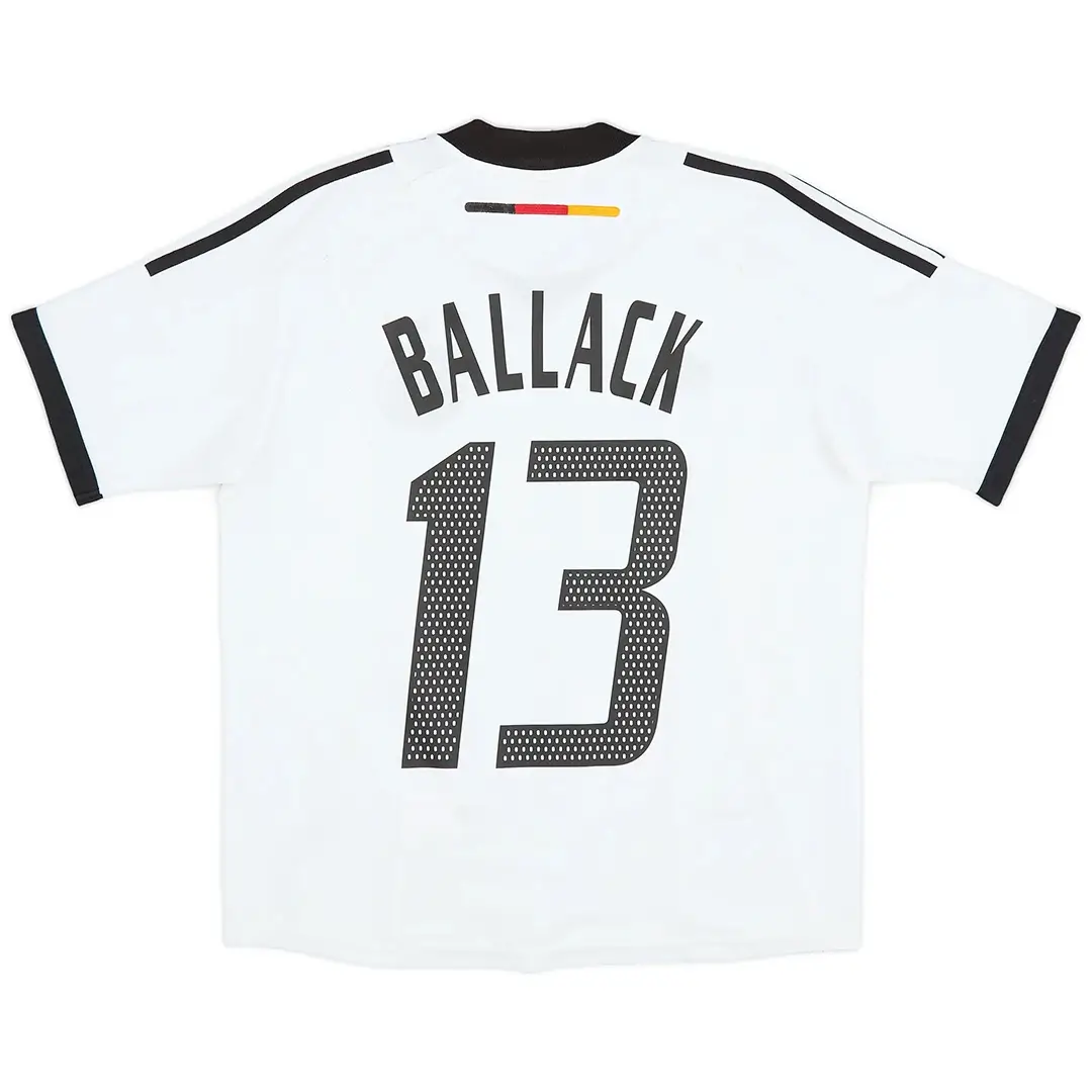 BALLACK #13 Retro Germany Home Football Jersey 2002
