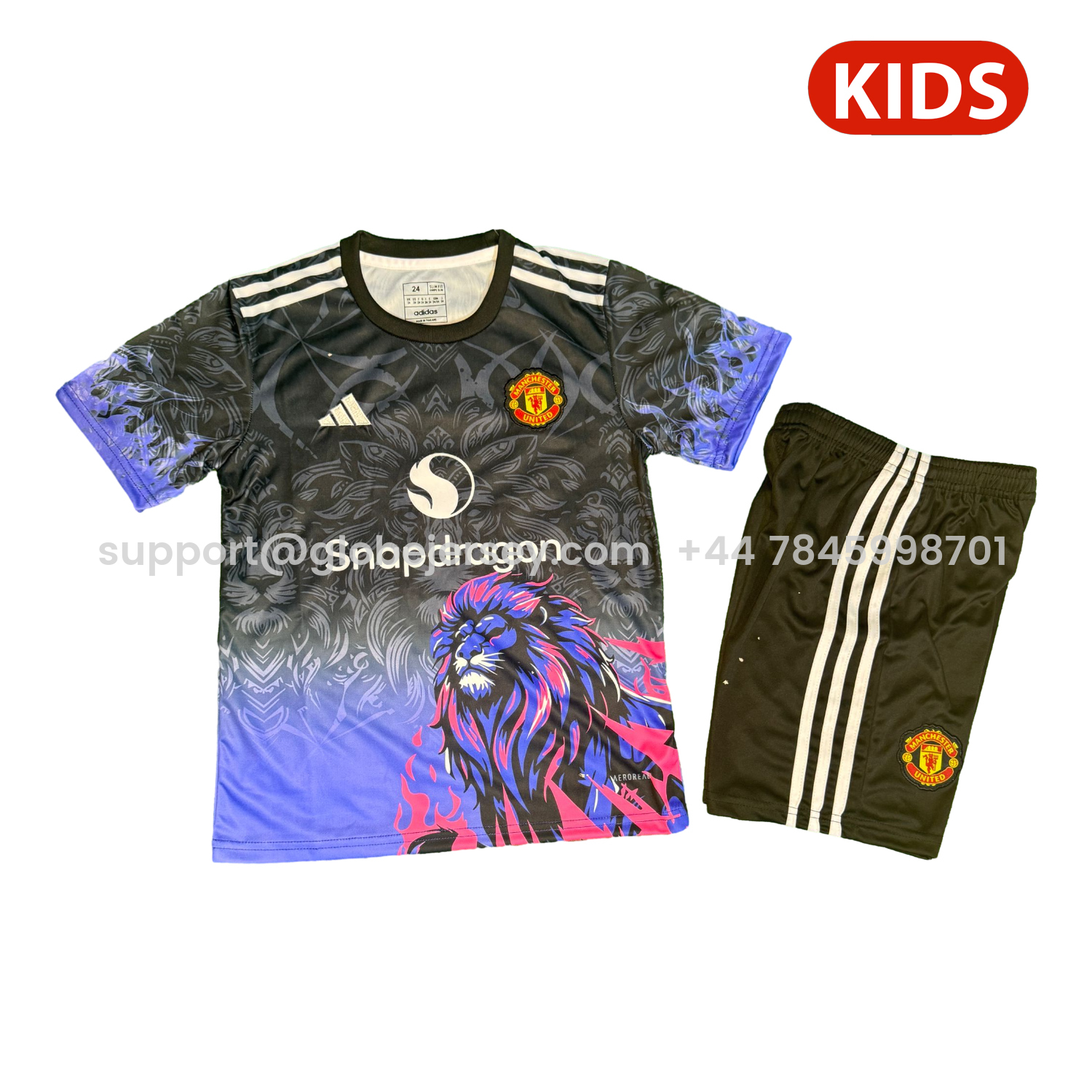 Manchester United 25-26 Purple Lion Black Special Kids Kit