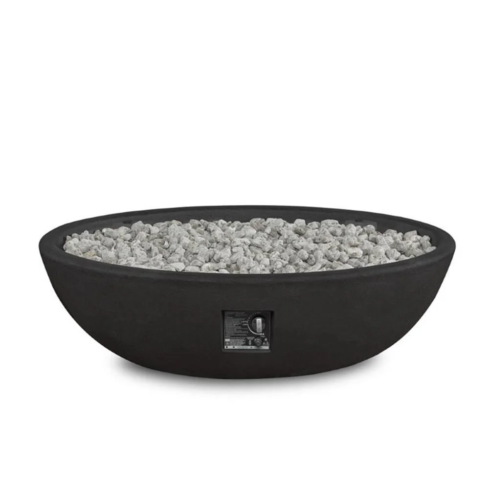Bowery Hill Contemporary Oval Propane Fire Bowl in Glacier Gray