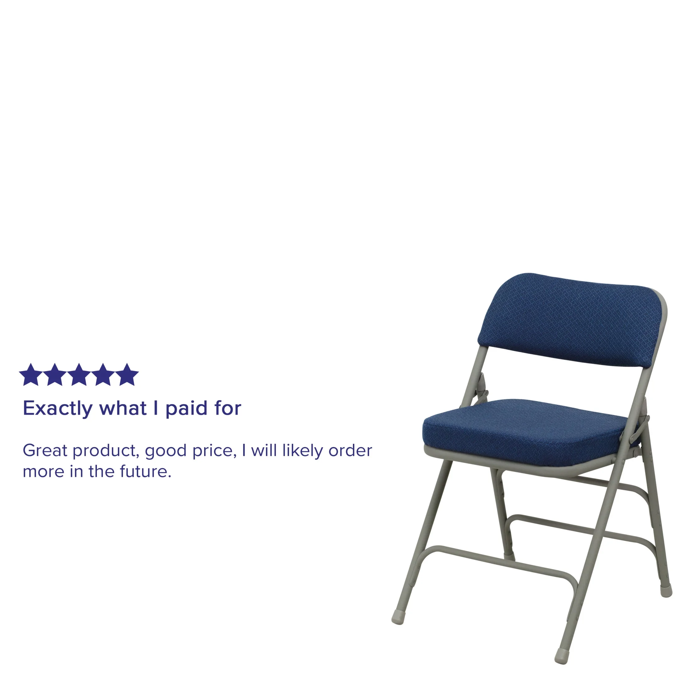 Flash Furniture Hercules Adult Triple Braced & Double Hinged Folding Chairs, Set of 2, Navy