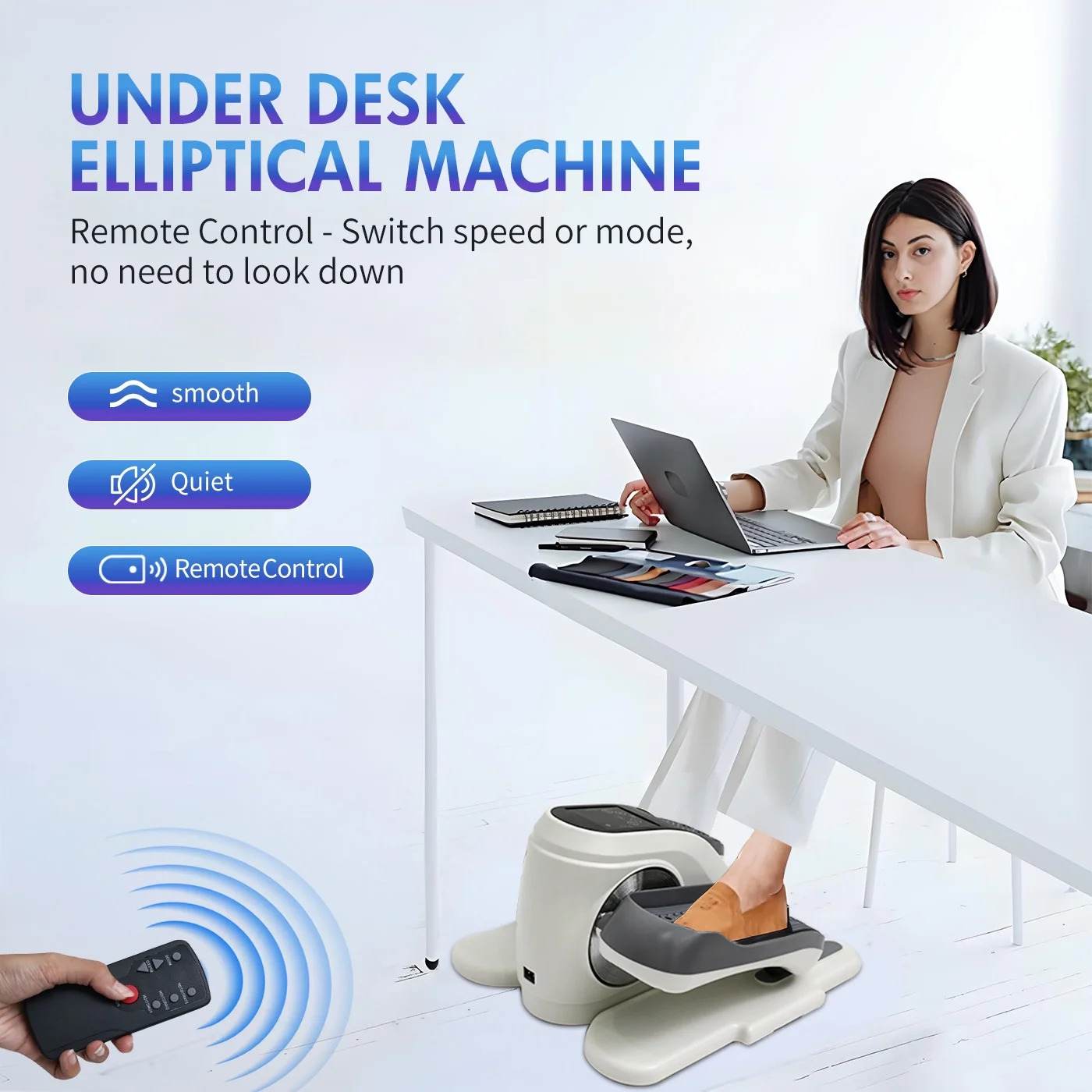CATGOOD Under Desk Elliptical, Electric Seated Foot & Leg Pedal Exerciser While Sitting for Seniors