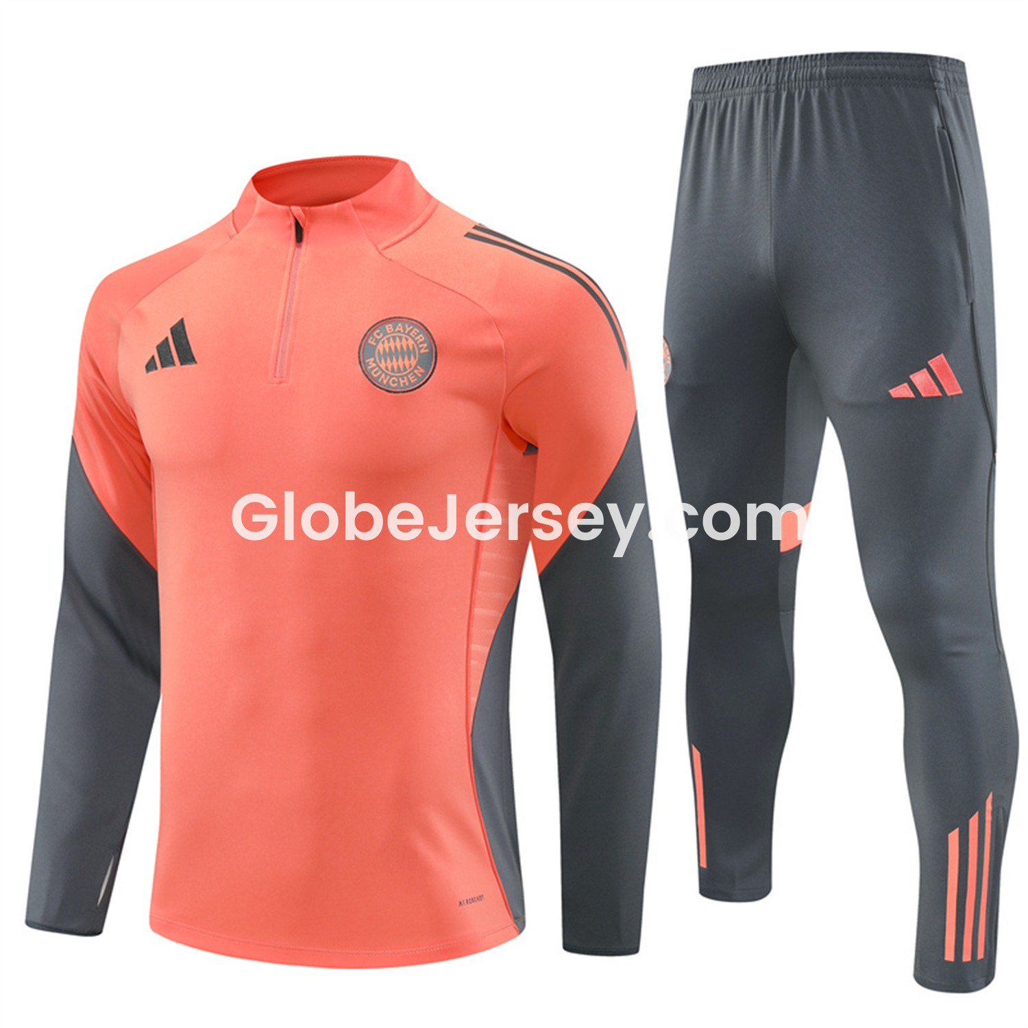 Bayern Munich 25-26 Long Sleeves Training Set - Orange Top & Gray Pants