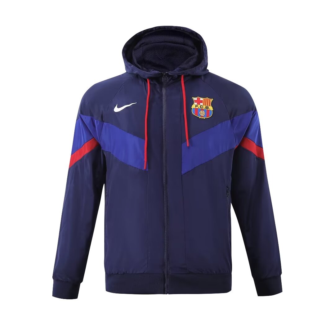 2023/24 Barcelona blue hooded windbreaker 1:1 Thai quality