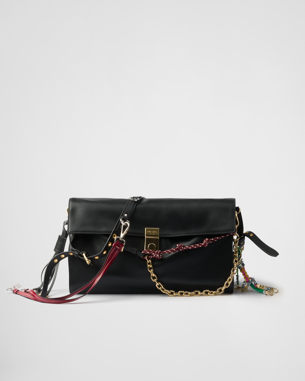 Soft Sound Large Leather Shoulder Bag With Charms