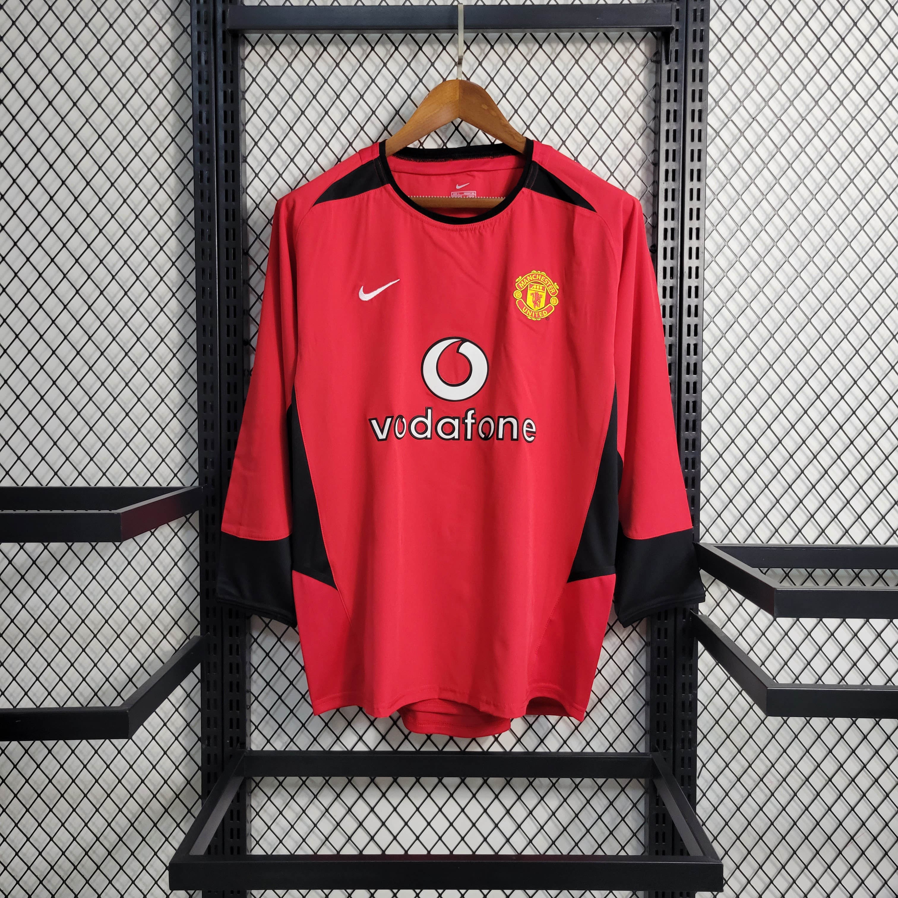 Retro Manchester United 02-04 Home Long Sleeve Jersey