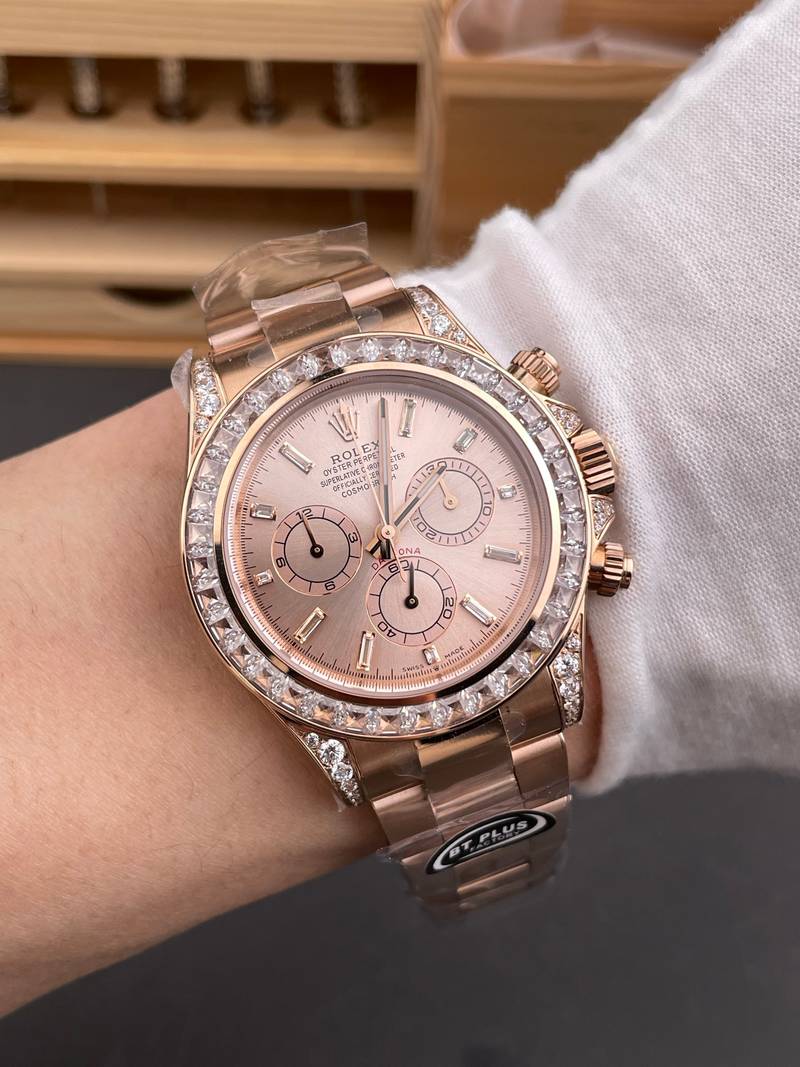 Rolex Daytona Full Rose Gold Baguette Diamond