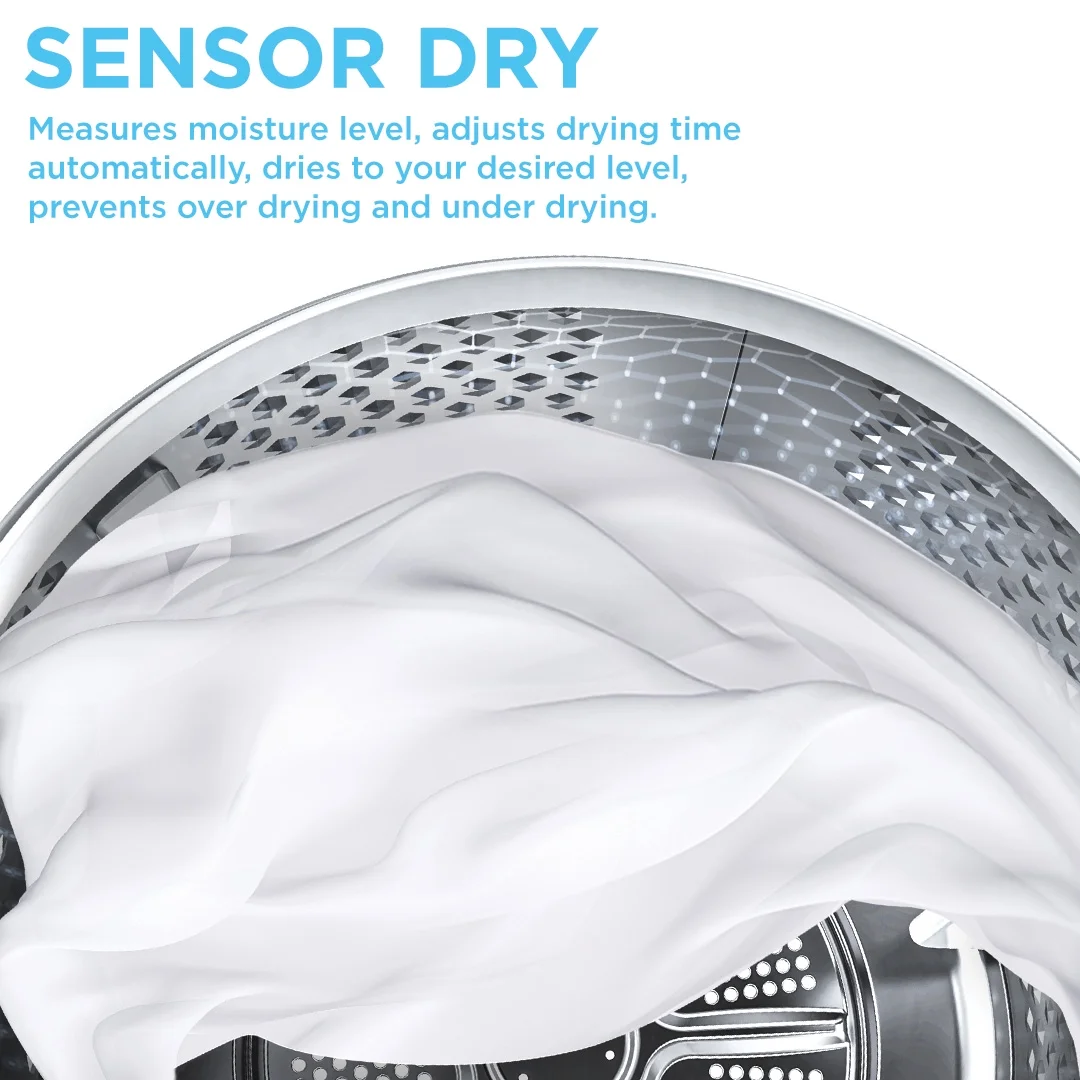 MIDEA 7.0 Cu Ft Sensor Dry Electric Smart Dryer, White