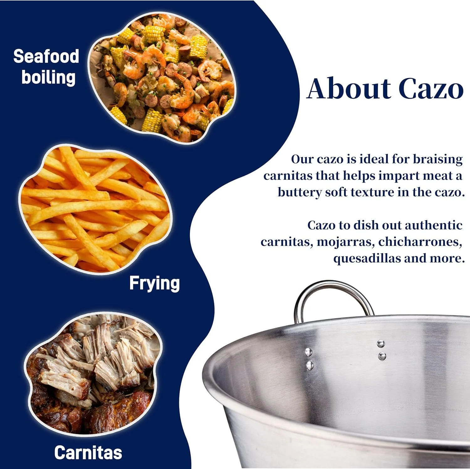 41QT Mexican Cazo Para Carnitas Set, 200,000BTU Propane Burner, 21