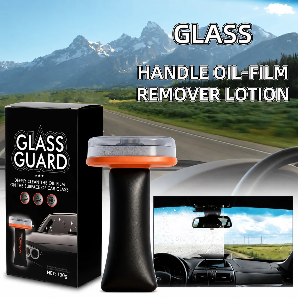Car-Mounted Handheld Glass Oil Film Remover Paste — Removes Stains Without Leaving a Trace