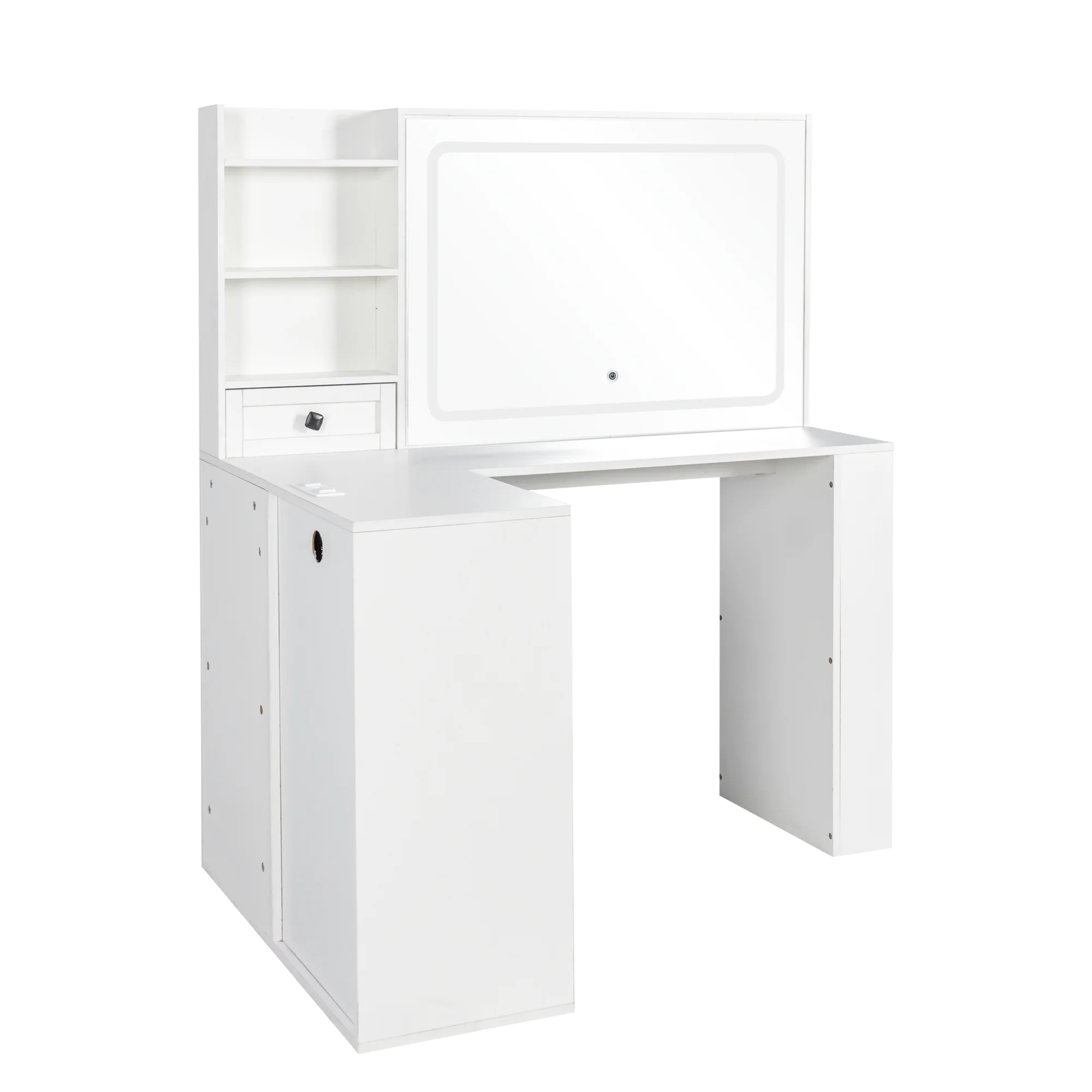 Makeup Vanity Desk With Mirror And Lights, Charging Station, Make Up Vanity With Storage And 3 Large Drawers, 3 Color Modes Available For Bedroom Living Room