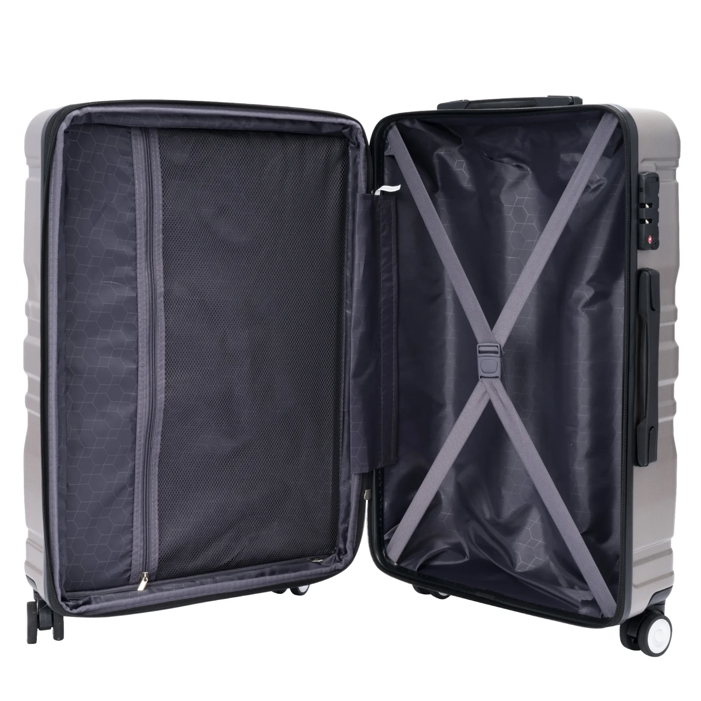 Luggage Sets New Model Expandable ABS Hardshell 3pcs Clearance Luggage Hardside Lightweight Durable Suitcase sets Spinner Wheels Suitcase with TSA Lock 20''24''28''(blue and brown)