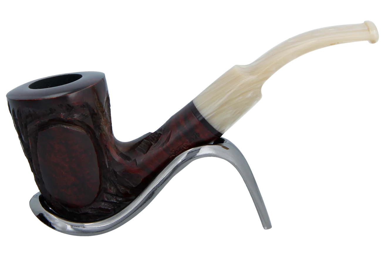Jean Claude 9mm Filter Dark Rustic  Briar Smoking Pipe - Shape 02