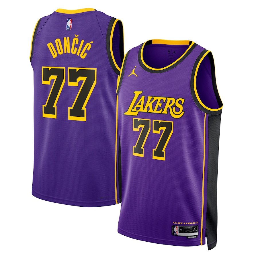 Los Angeles Lakers Jordan Brand Statement Edition Swingman Jersey - Purple - Luka Dončić - Unisex