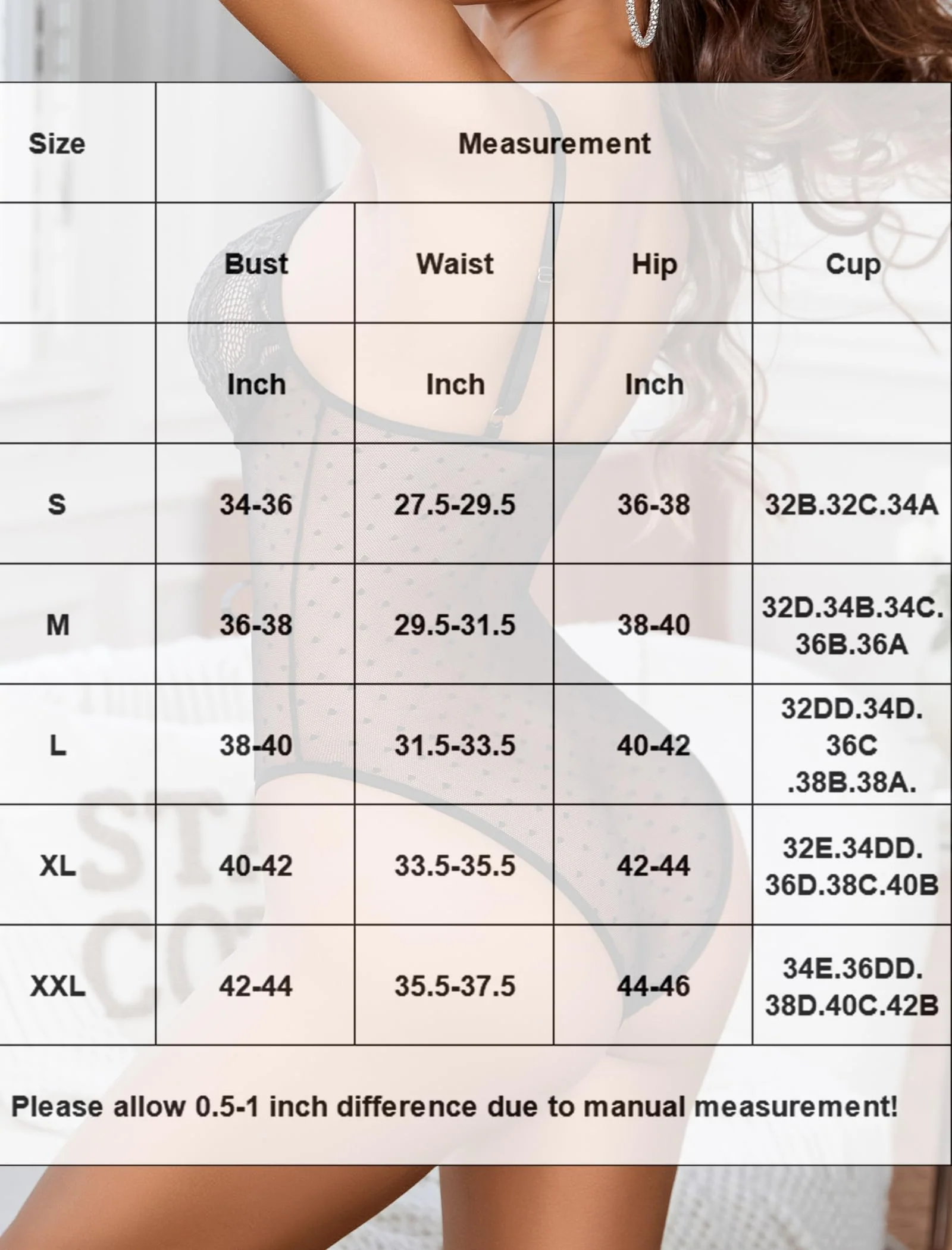 Avidlove Sexy Lingerie for Women Lace Bodysuit Deep V Teddy One Piece Mini Babydoll Black