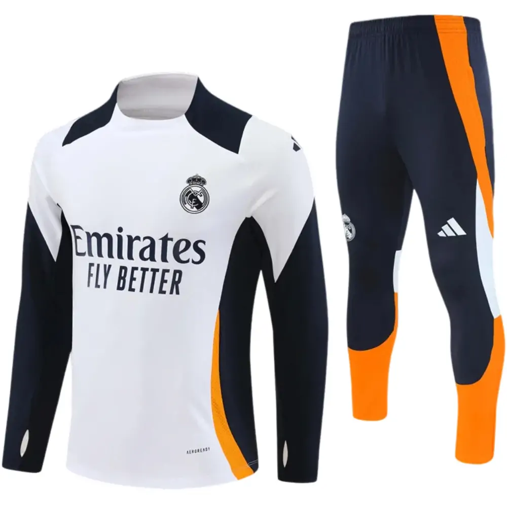 2024-25 New Season Real Madrid White Kids Training Jersey