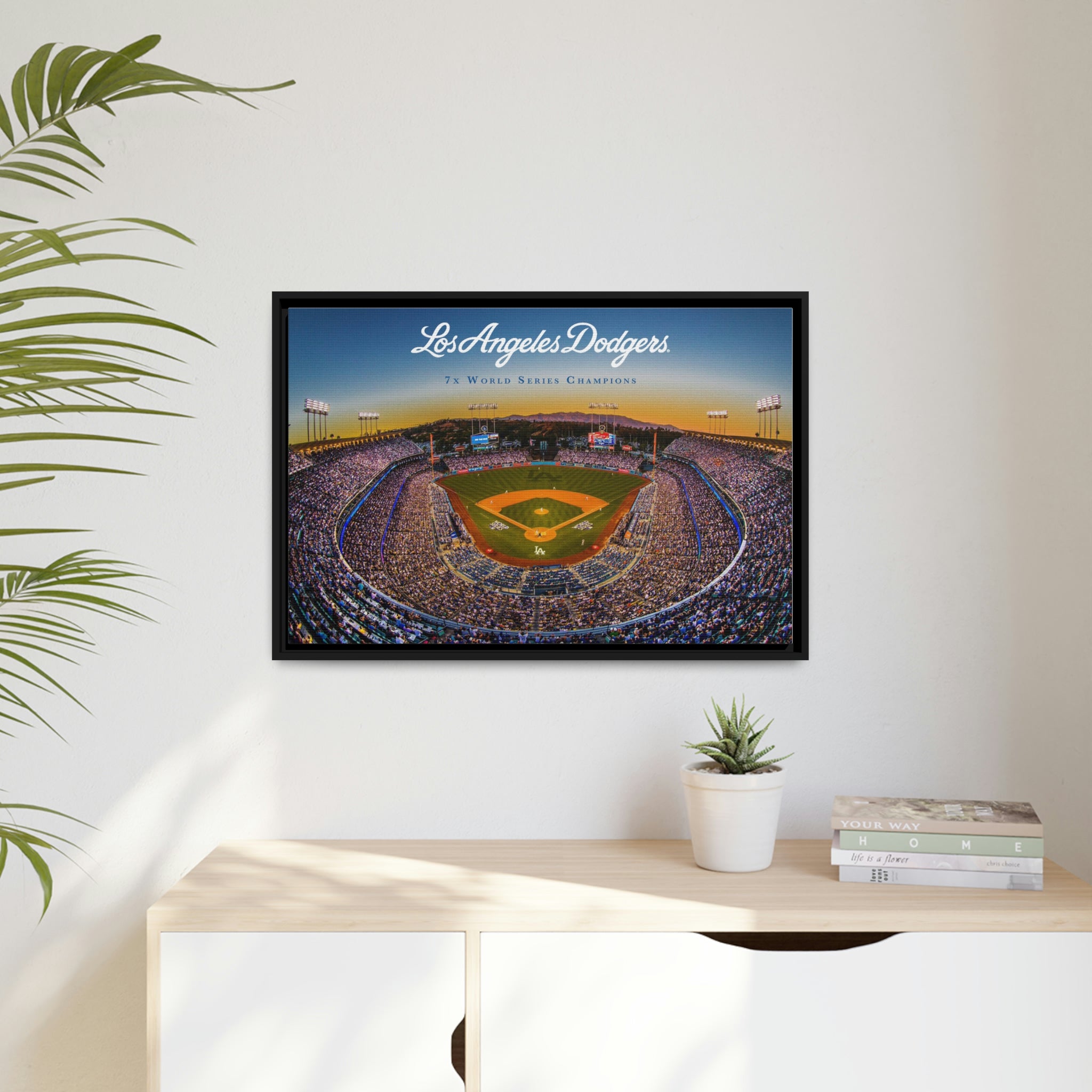 Chavez Ravine Los Angeles Dodgers Stadium Premium Wall Art Framed Canvas