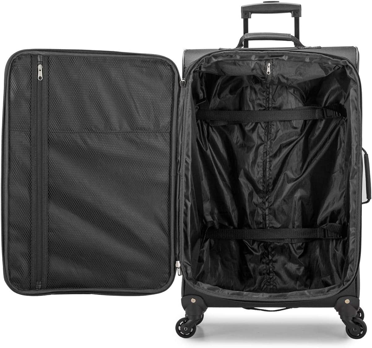 U.S. Traveler Aviron Bay Expandable Softside Luggage Set with Spinner Wheels, Navy, 2-Piece (23/31)