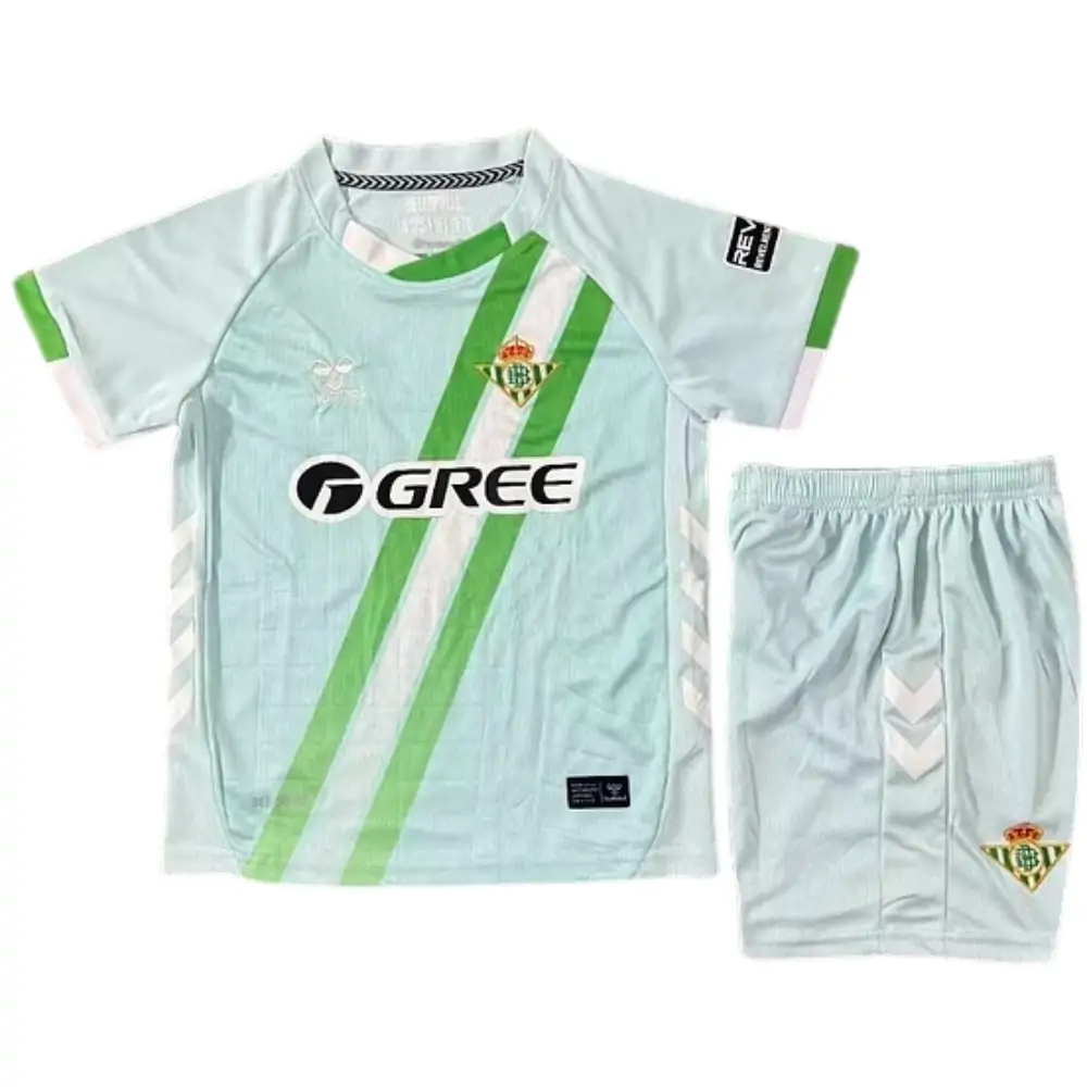 2025-26 Real Betis Away Match Kids' Jersey Set - Fans Edition