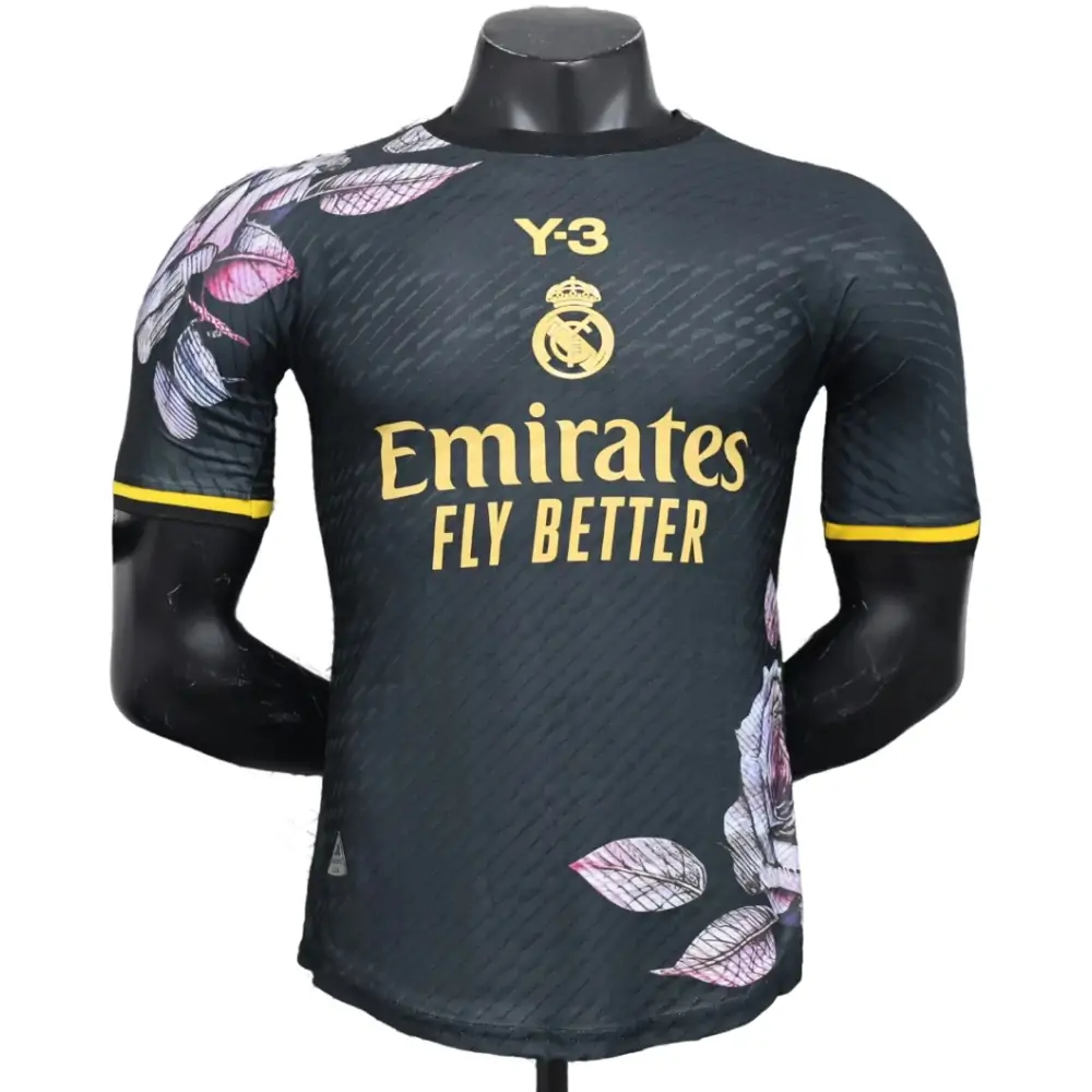 2024/25 Real Madrid Y3 Black and Gold Player Shirt