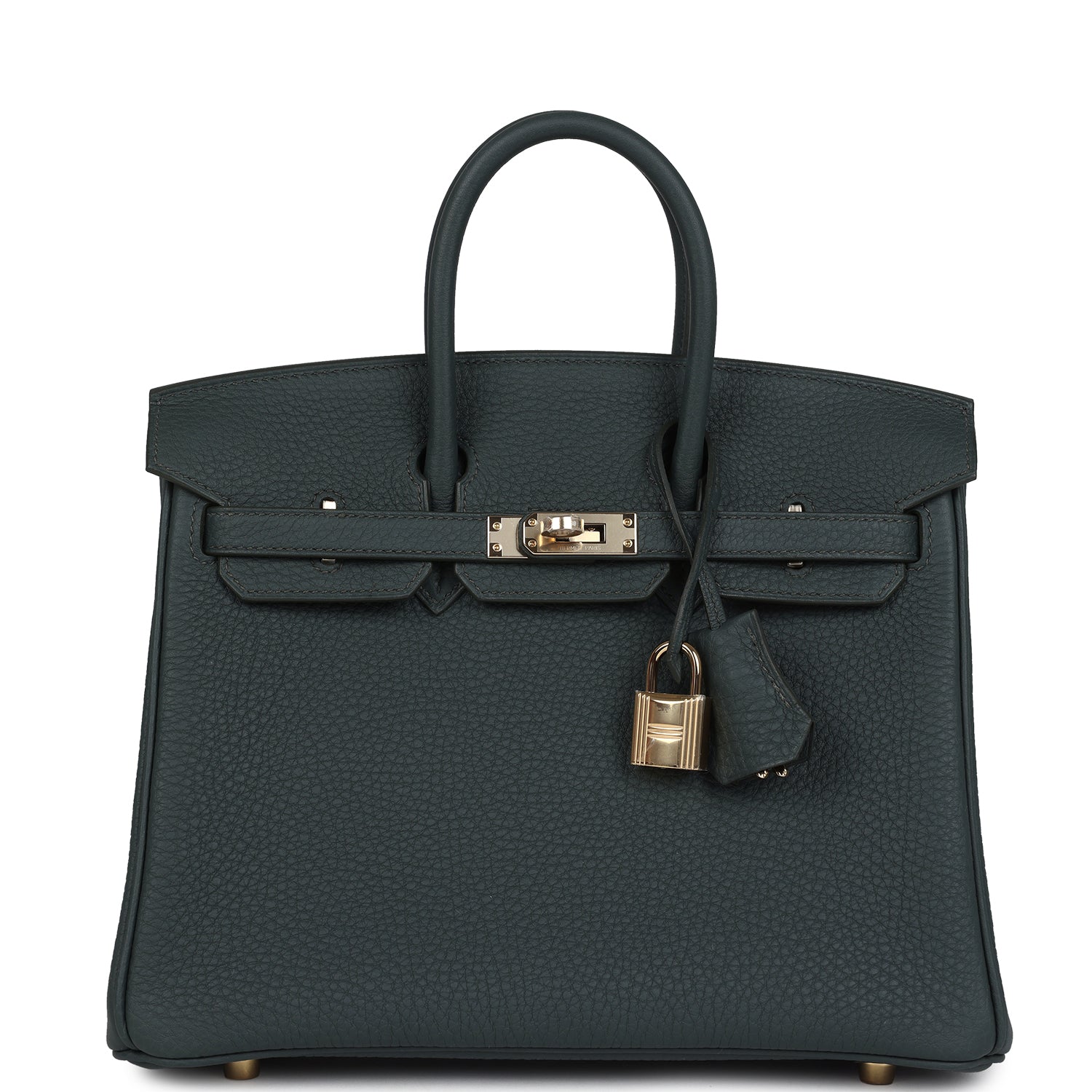 Birkin 25 Vert Mangrove Togo Permabrass Hardware