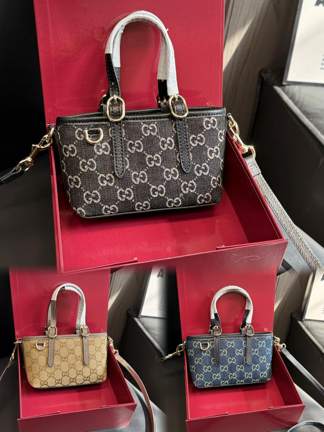 Gucci GG Emblem Mini Denim bag